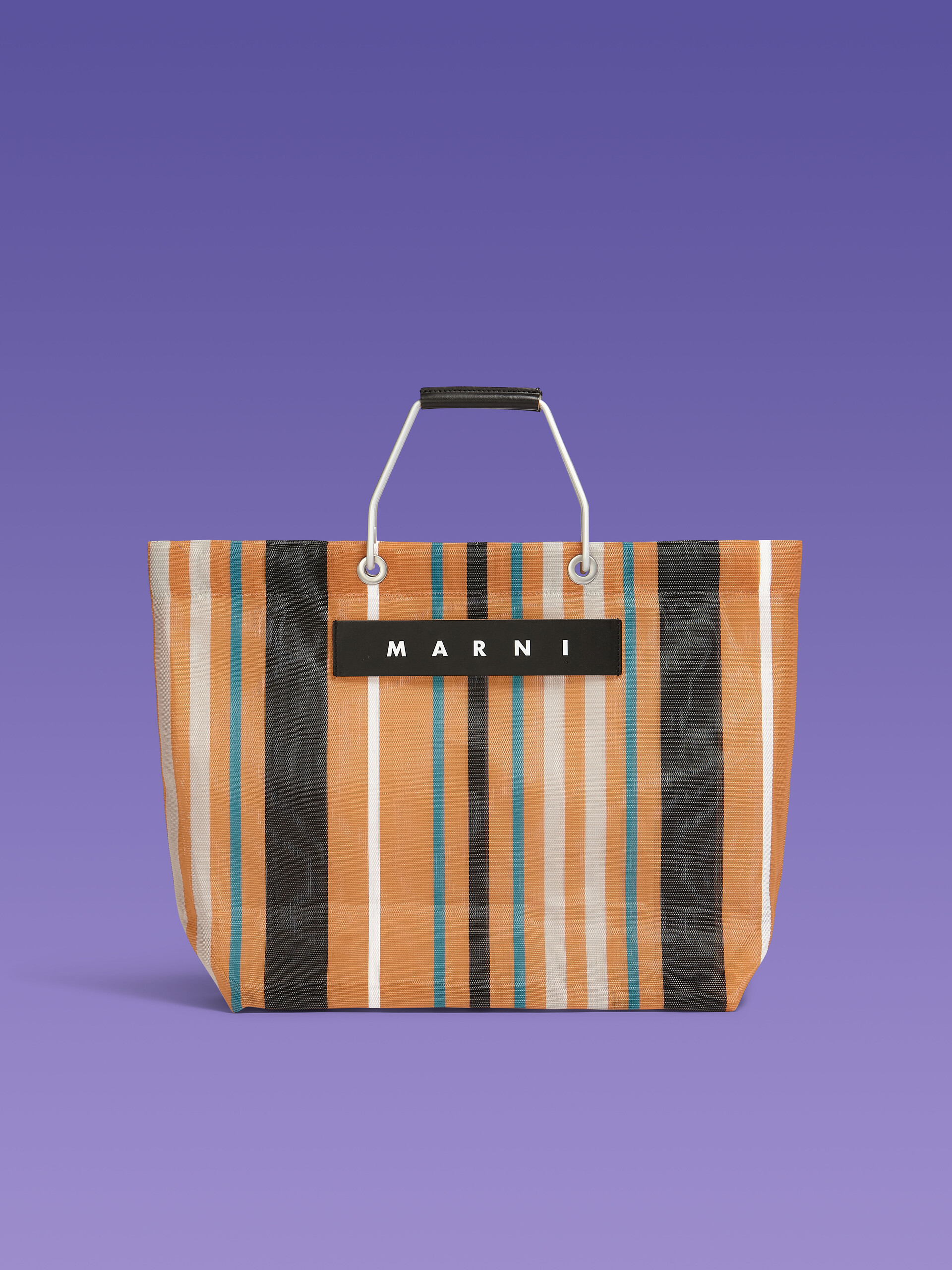 MARNI MARKET STRIPE multicolor orange bag - Shopping Bags - Image 1