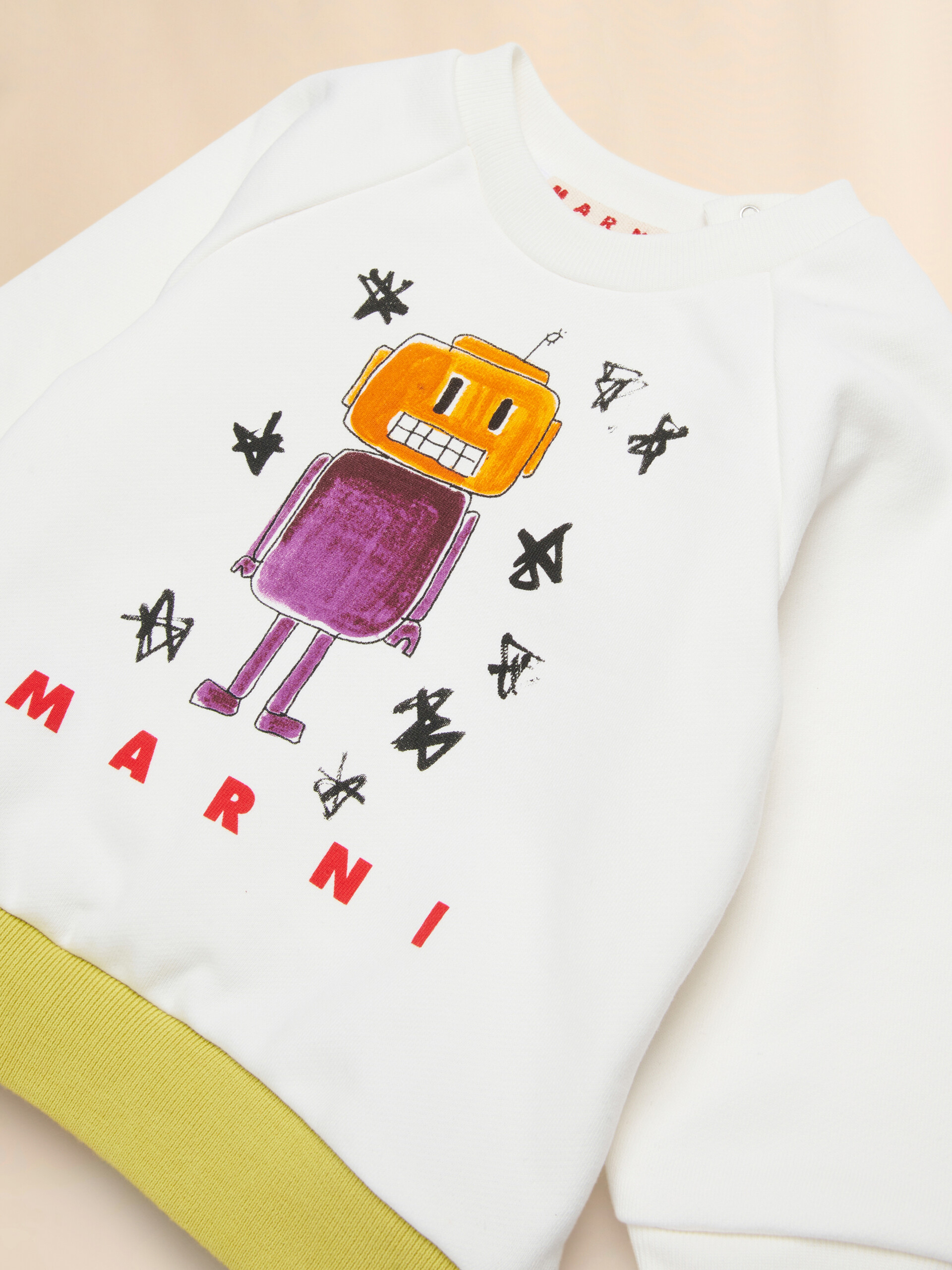 Off-white cotton sweatshirt with Robottini print - Sweaters - Image 3