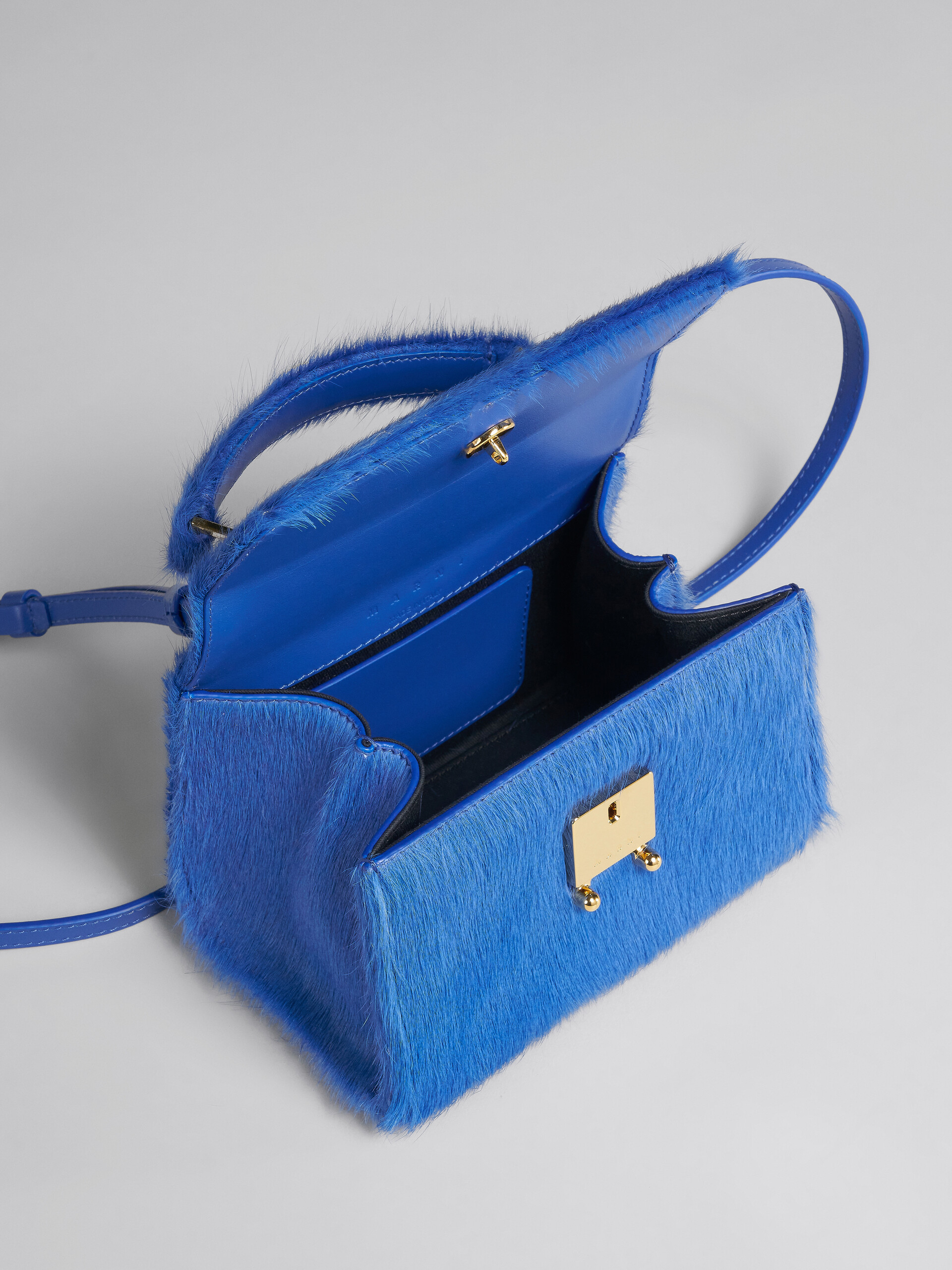 Relativity Mini Bag in blue long hair calfskin - Handbags - Image 4