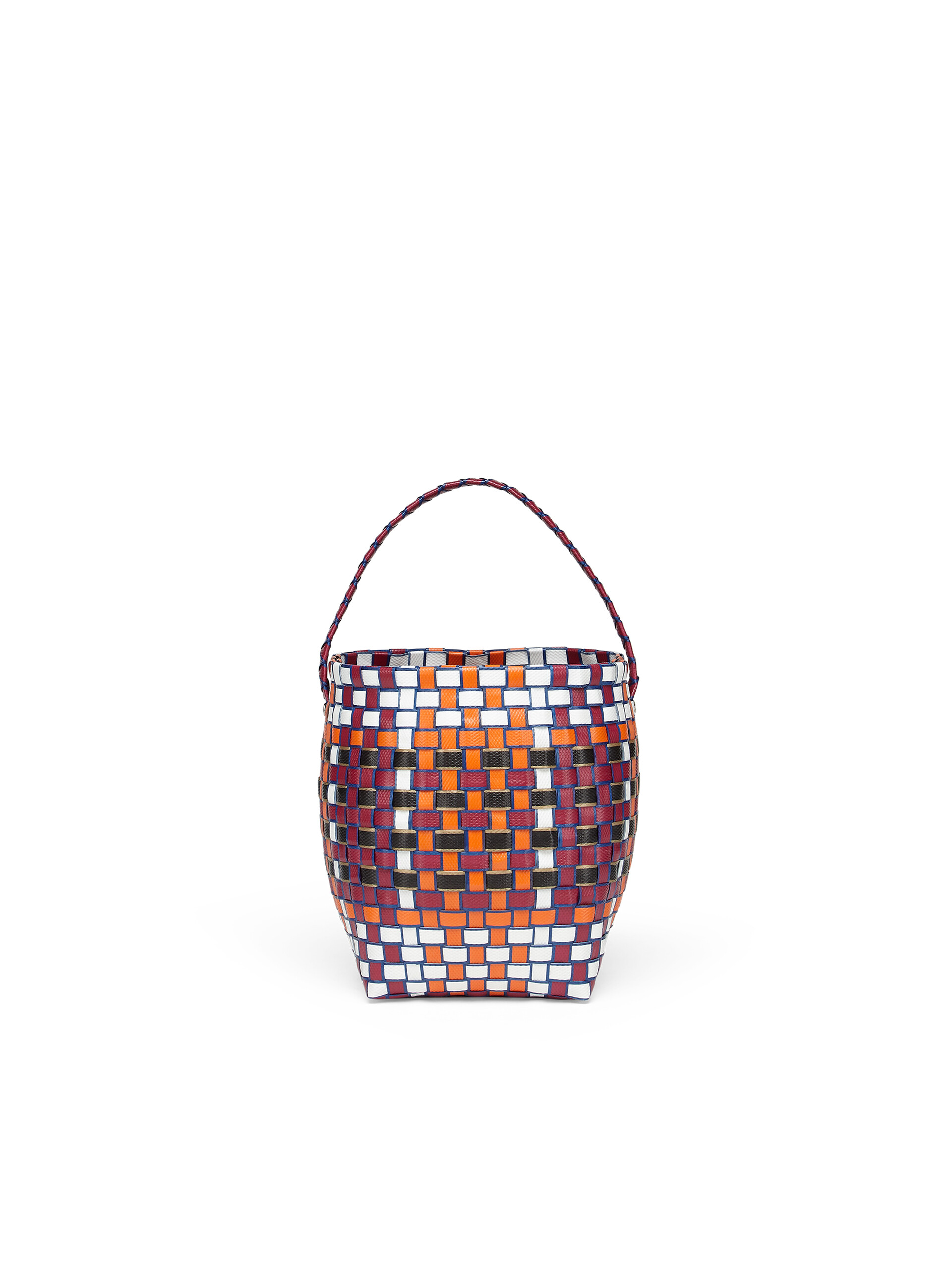 MARNI MARKET POD BASKET bag in orange woven material - Shopping Bags - Image 3