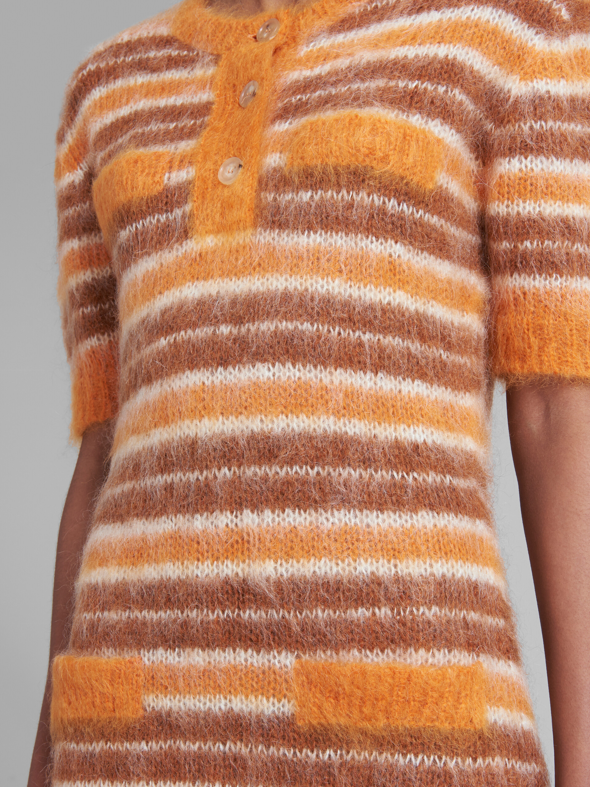 Mohair dress with orange stripes - Dresses - Image 5