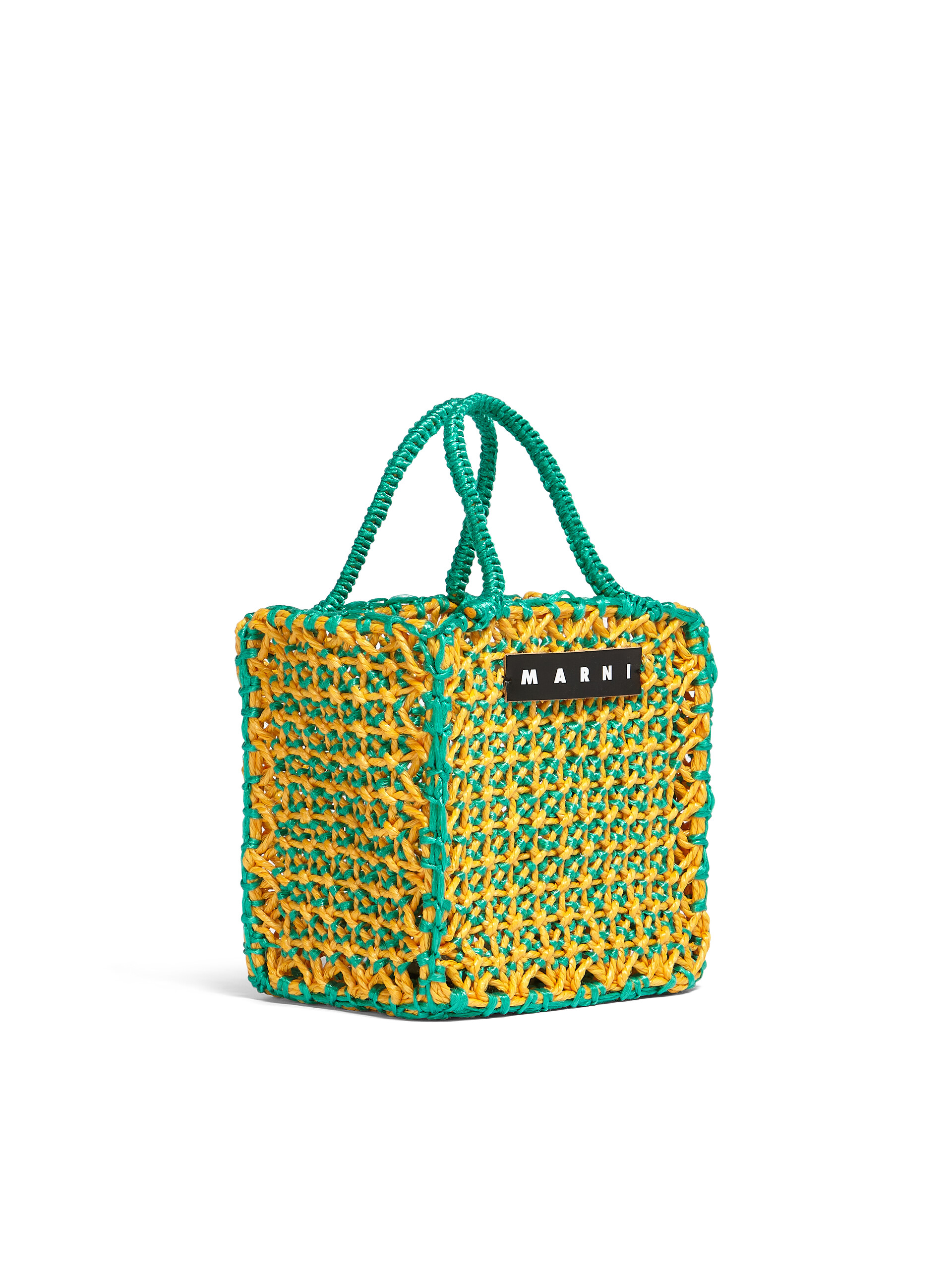 MARNI MARKET JURTA small bag in green and yellow crochet - Shopping Bags - Image 2