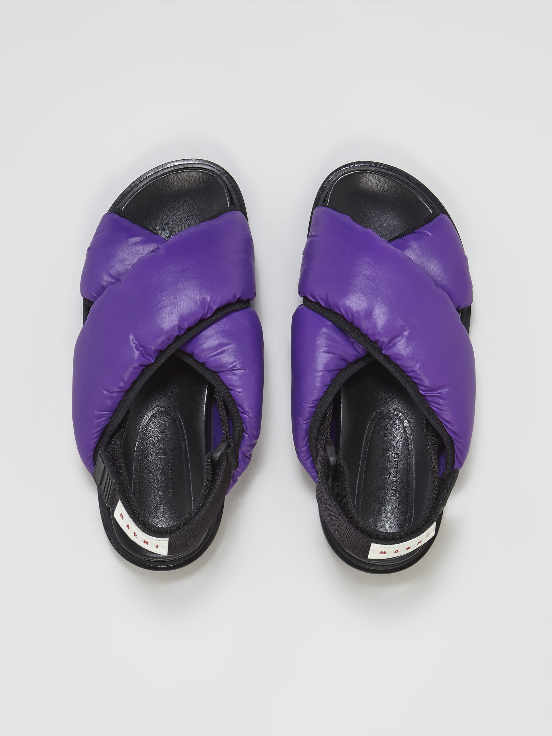 Sandale fussbett en nylon violet à brides croisées - Sandales - Image 4