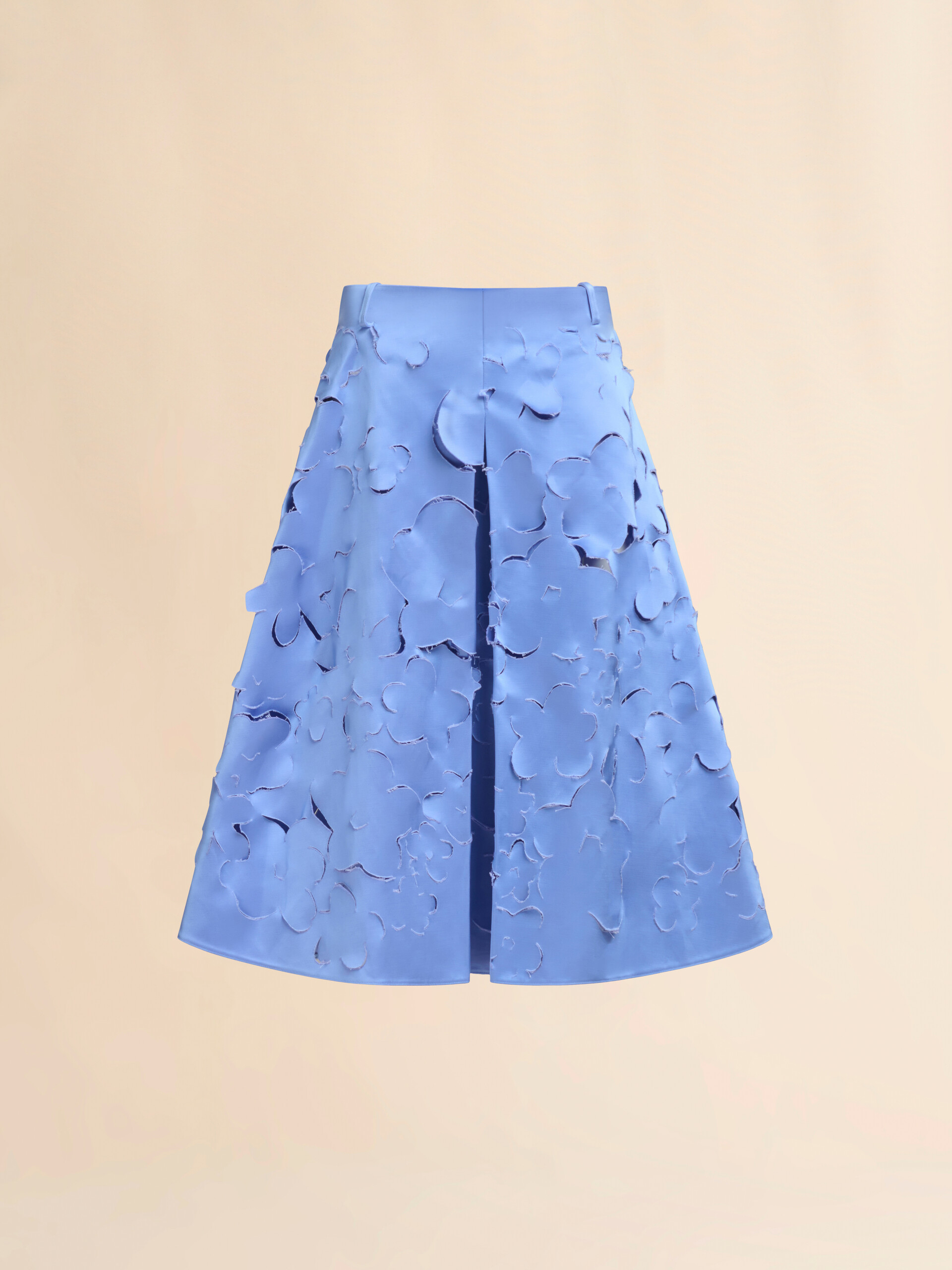 Indigo duchess silk flared skirt with cut-out details - Skirts - Image 1
