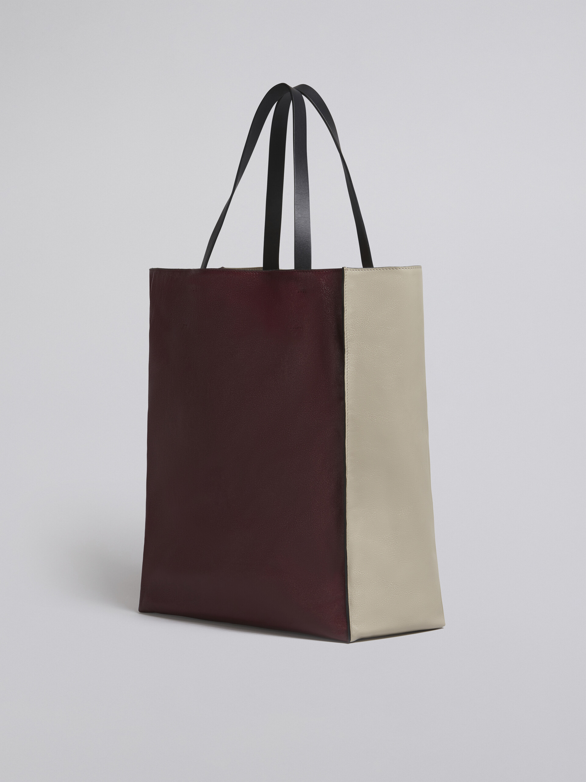 MUSEO SOFT large bag in white and red leather - Shopping Bags - Image 3