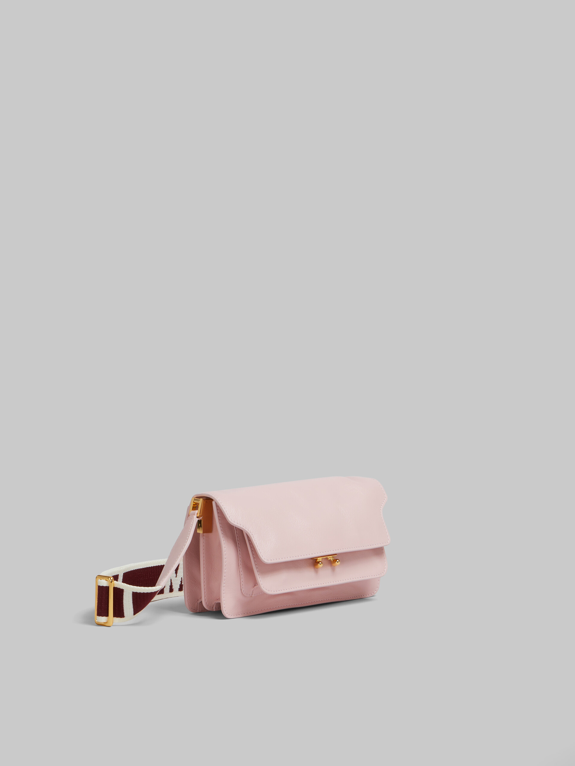 Pink leather E/W Soft Trunk Bag with logo strap - Shoulder Bag - Image 5