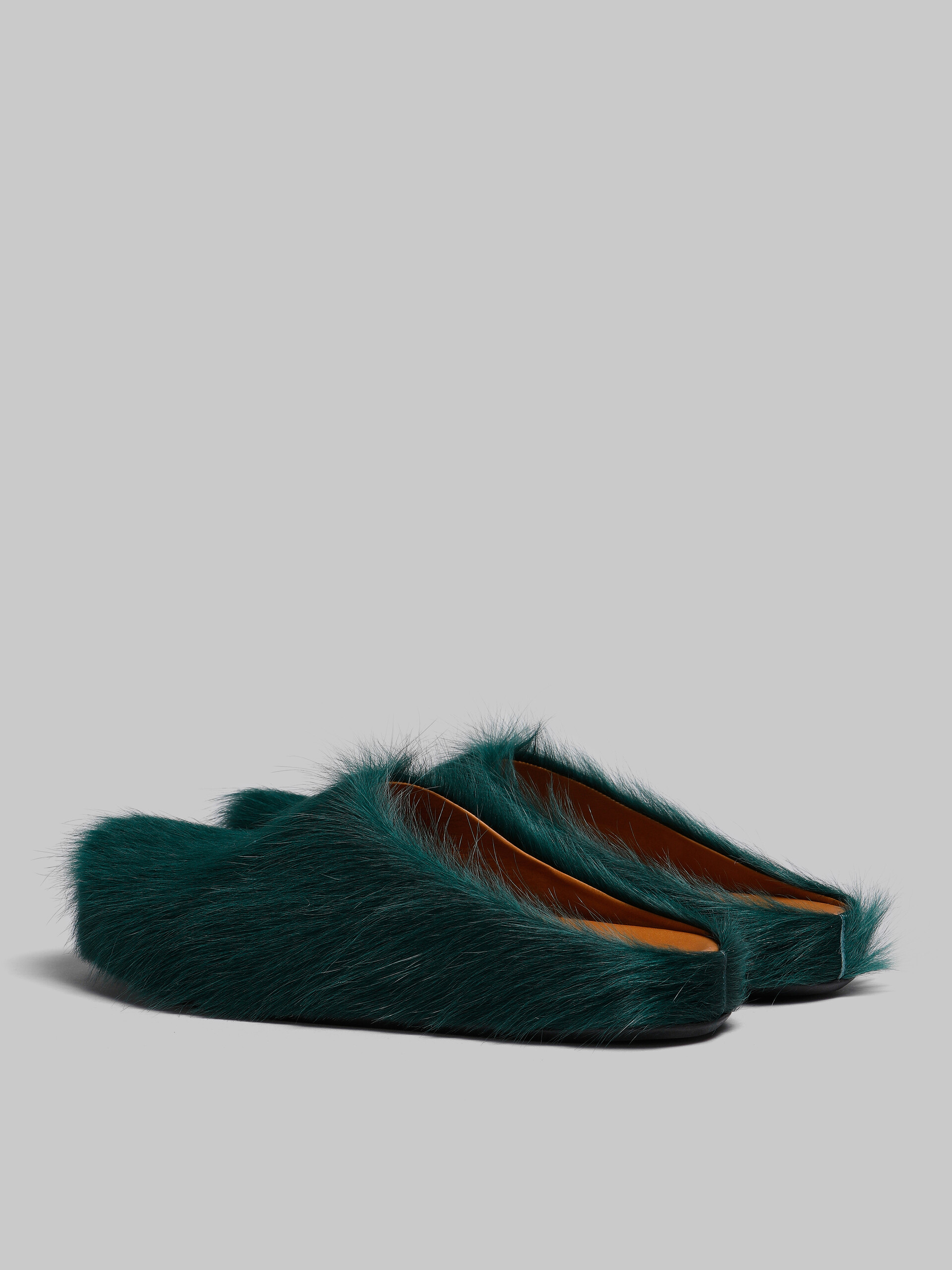 Blue long hair calfskin Fussbett sabot - Clogs - Image 3