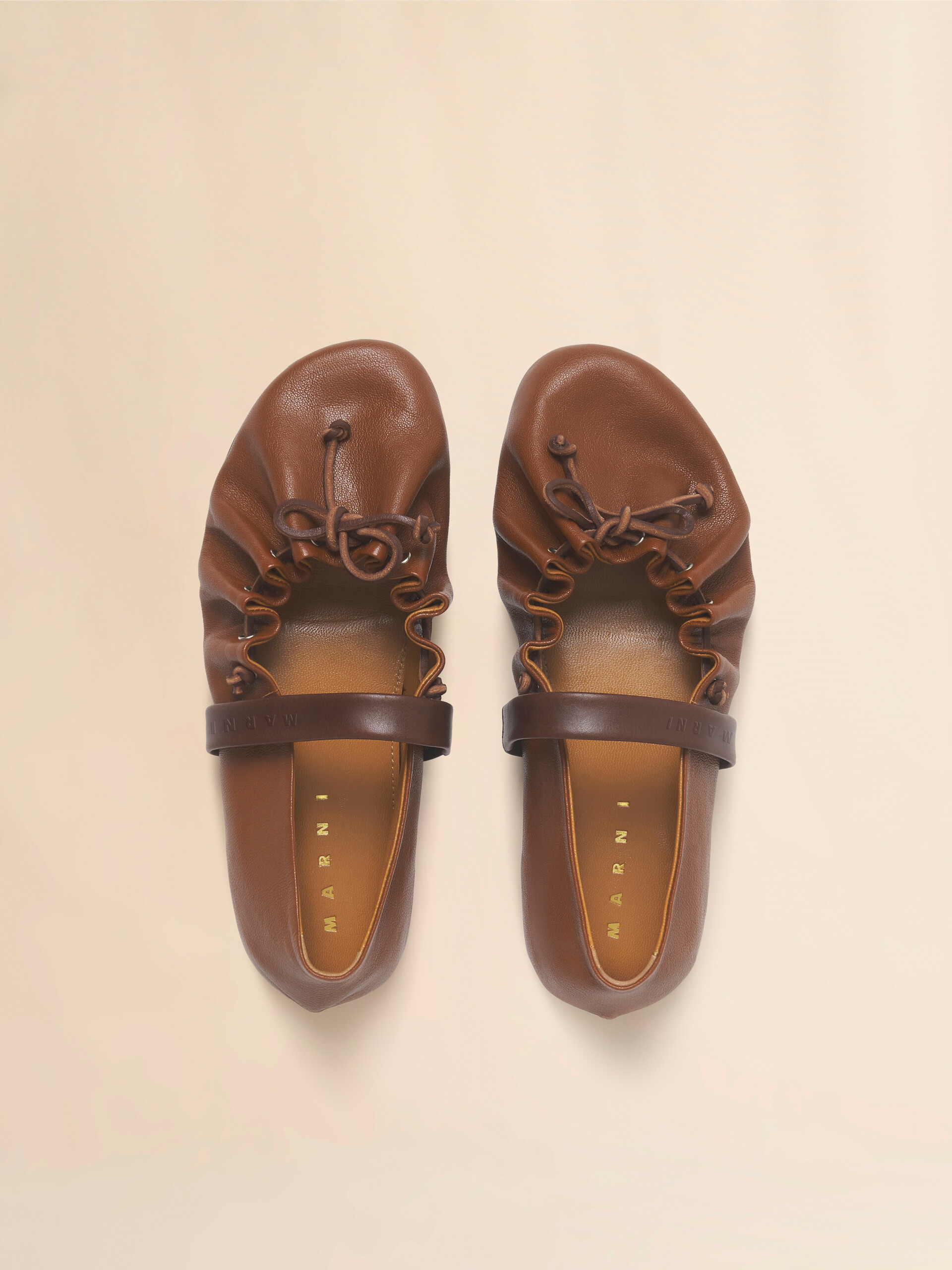 Pink and brown leather Mary Jane Soft Ballerina - Ballet Shoes - Image 4