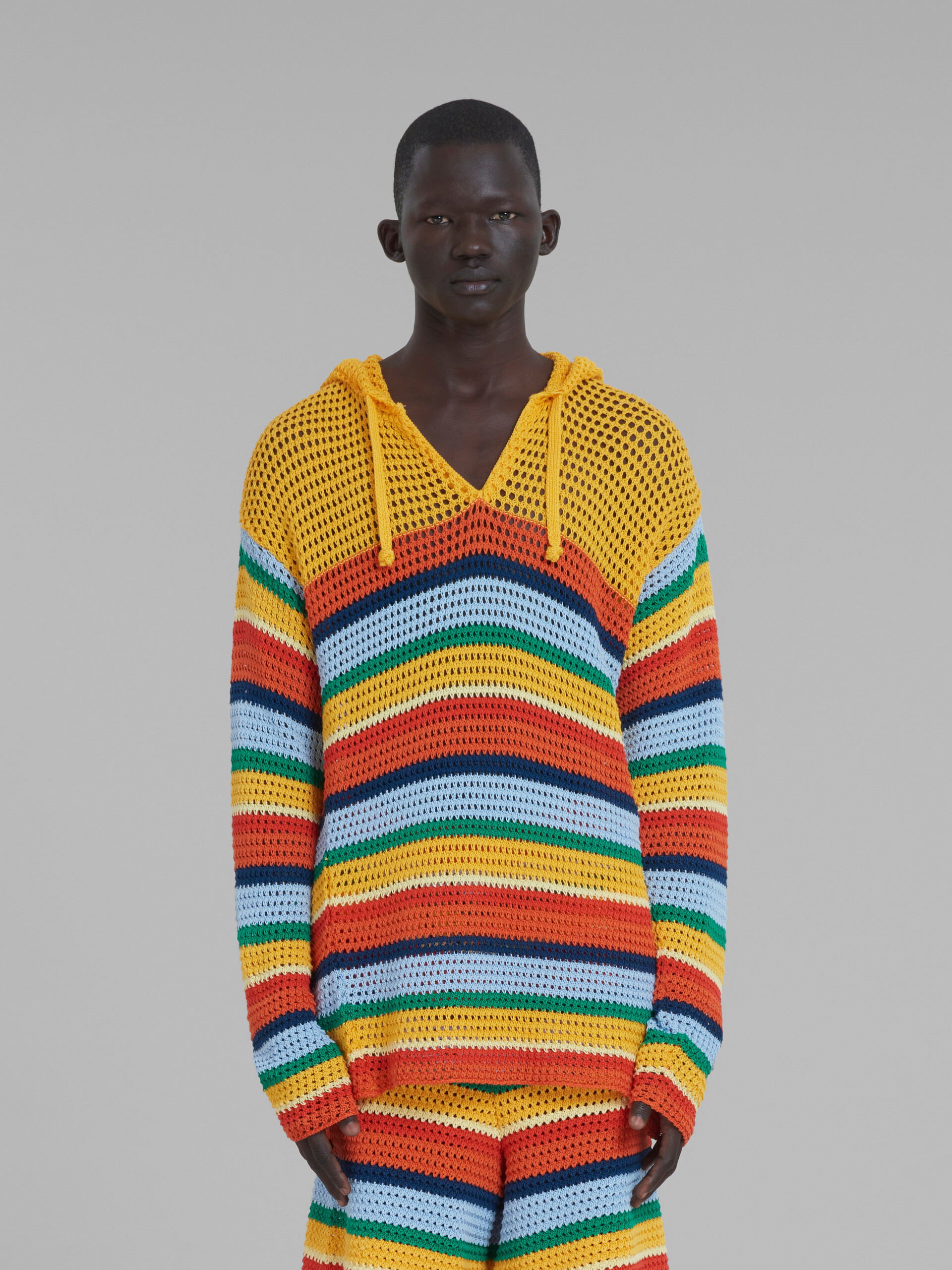 Marni x No Vacancy Inn - Multicolour cotton-knit hoodie - Pullovers - Image 2