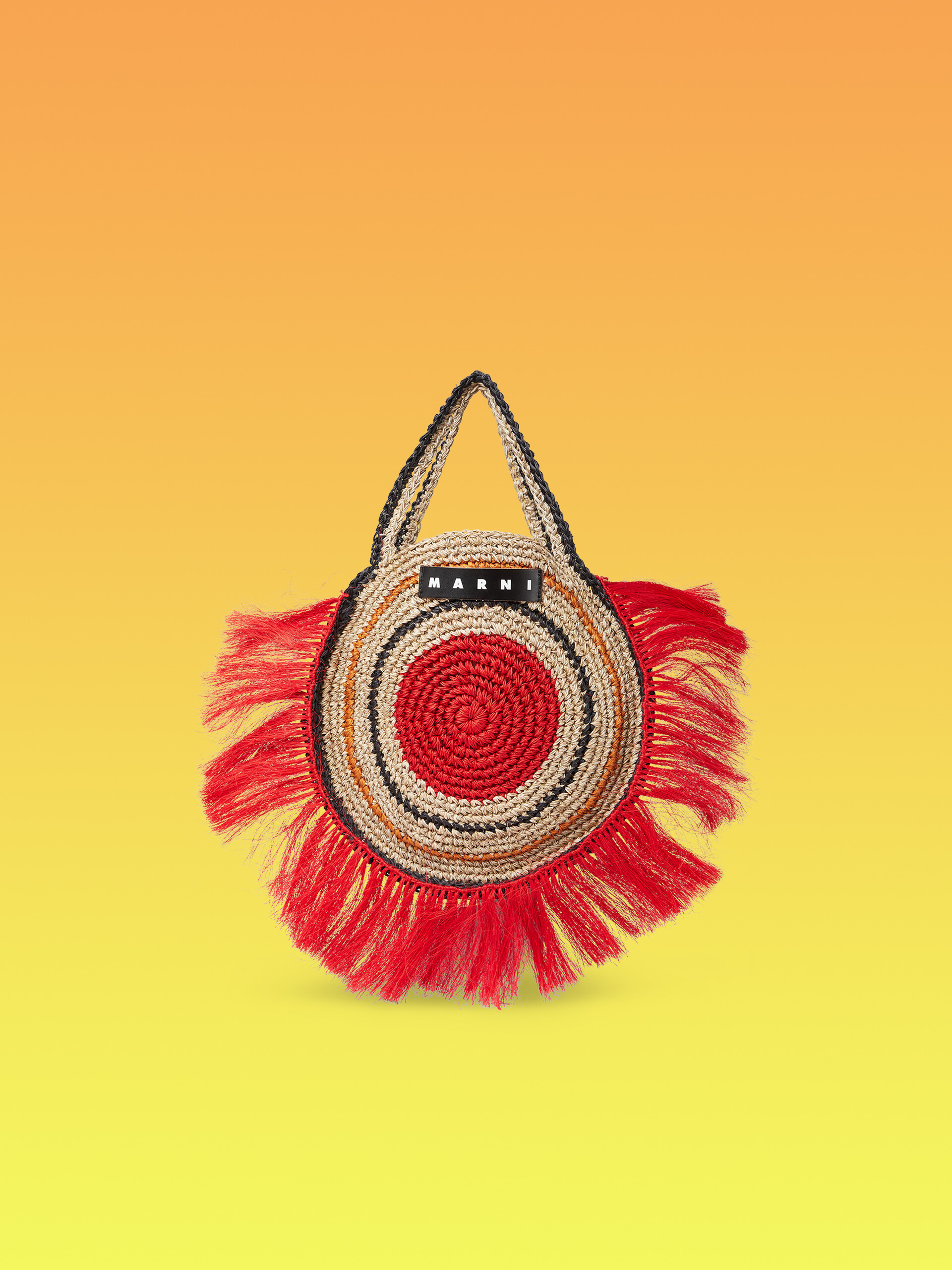 MARNI MARKET handbag in natural fibre with fringes - Bags - Image 1
