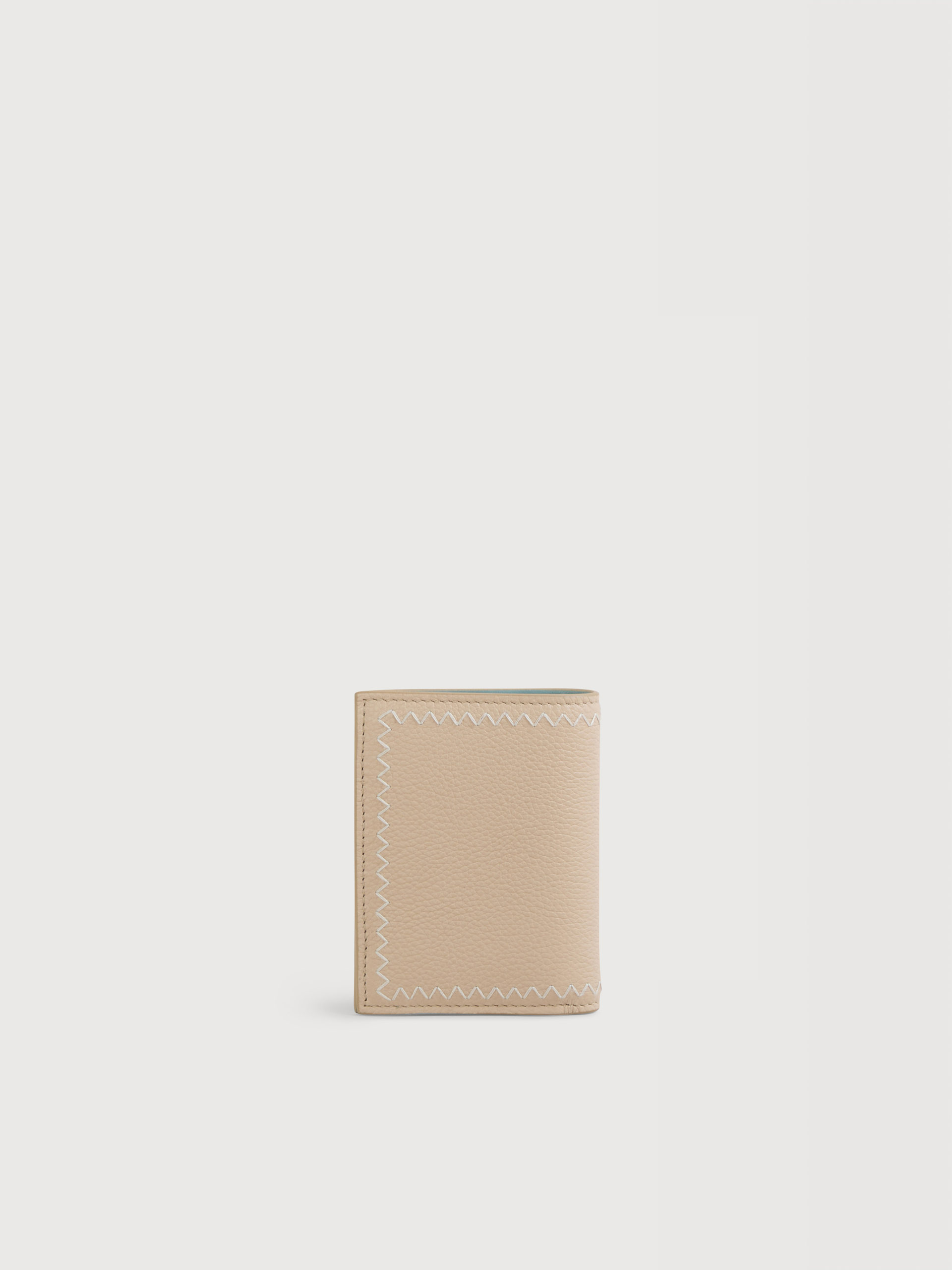 ベージュ 二つ折りウォレット、マルニシンボル刺繍入り | Marni
