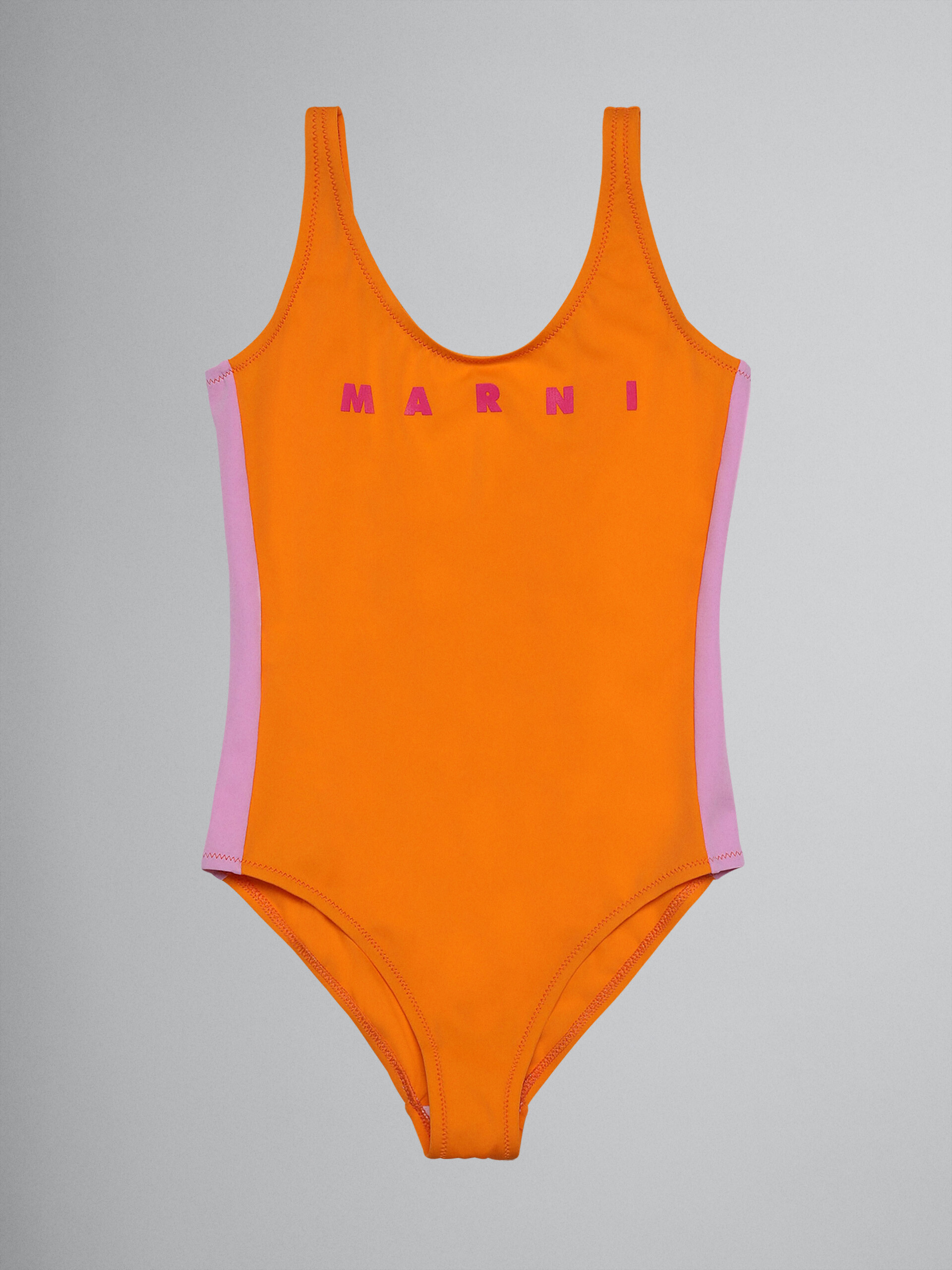 Logo print stretch fabric one-piece swimsuit - Beachwear - Image 1