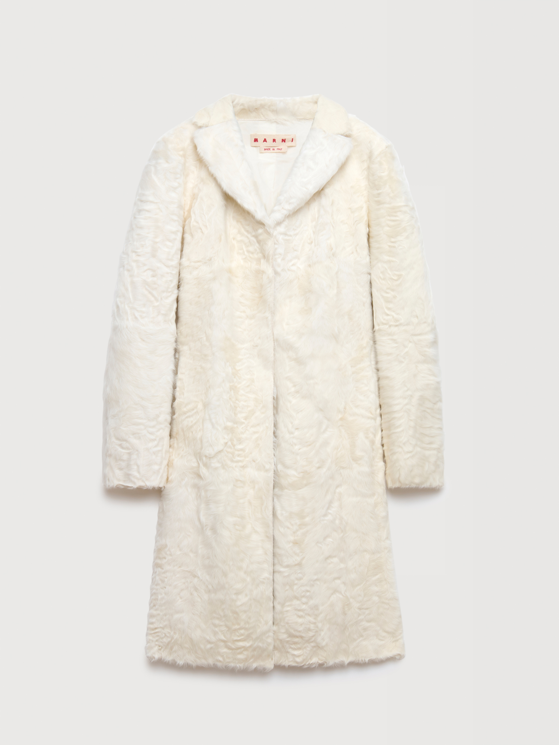 White wavy lamb fur coat - Coats - Image 1