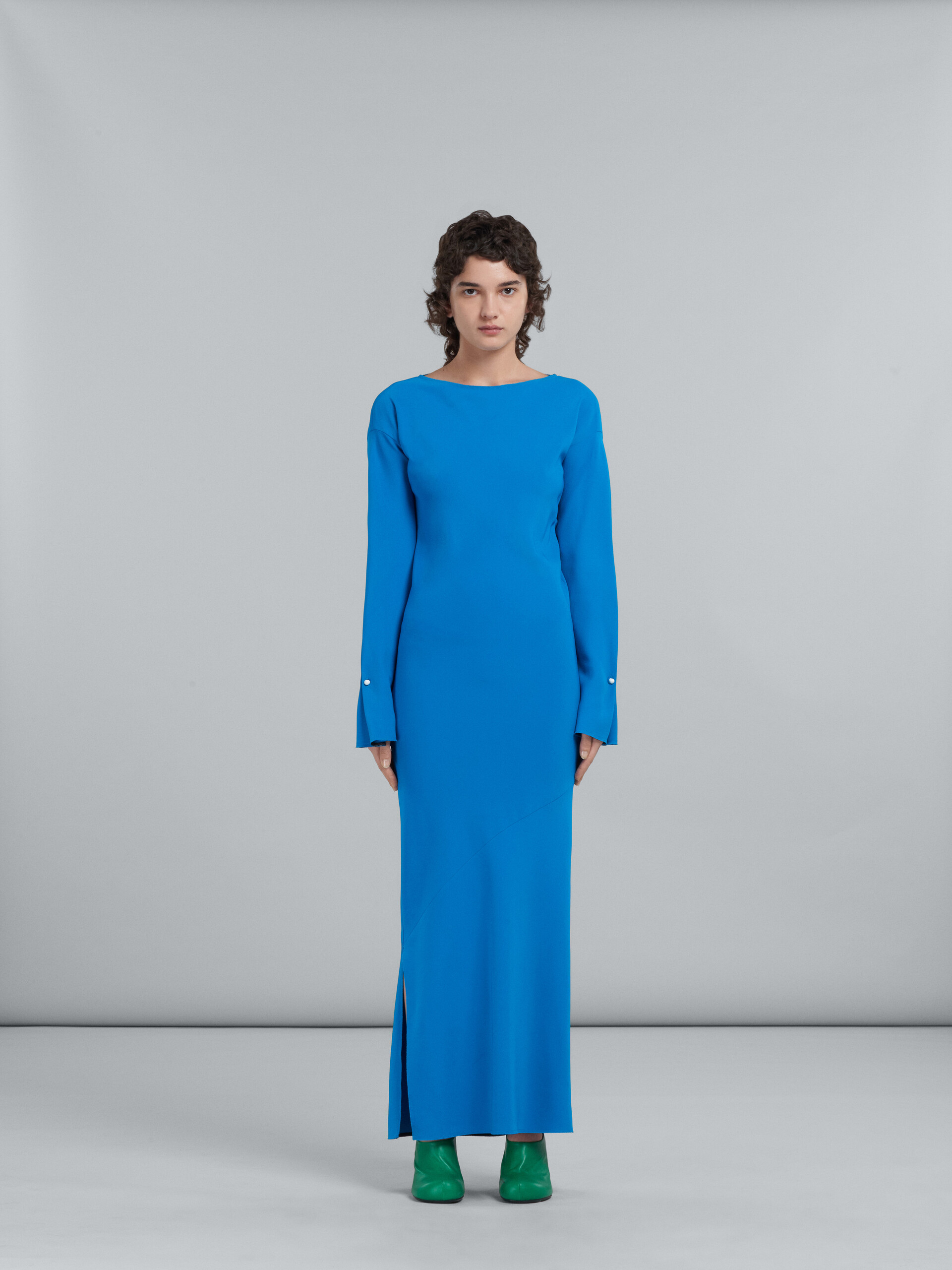 Blue stretch cady long dress - Dresses - Image 2