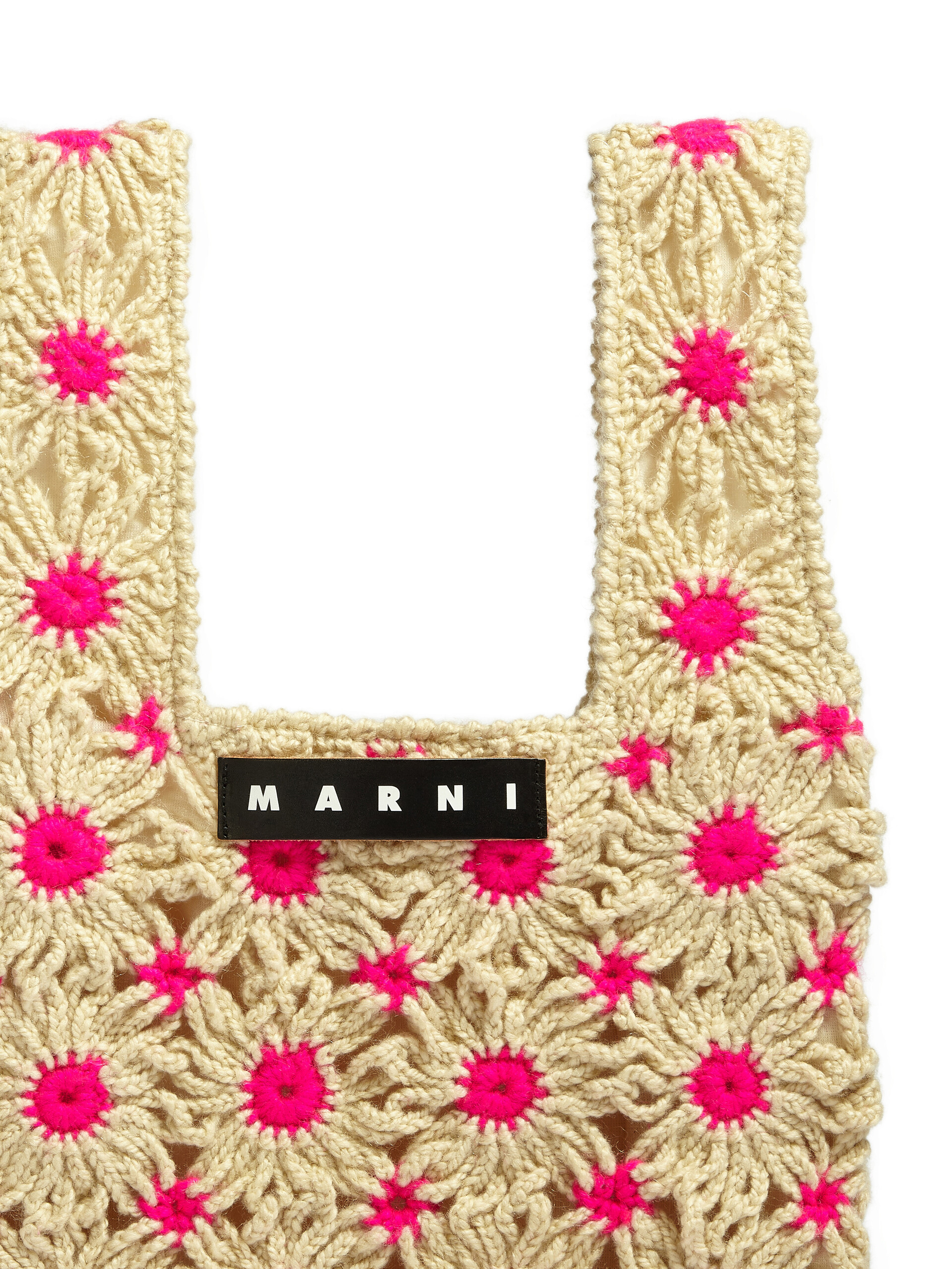 MARNI MARKET FISH bag in pink crochet - Bags - Image 4