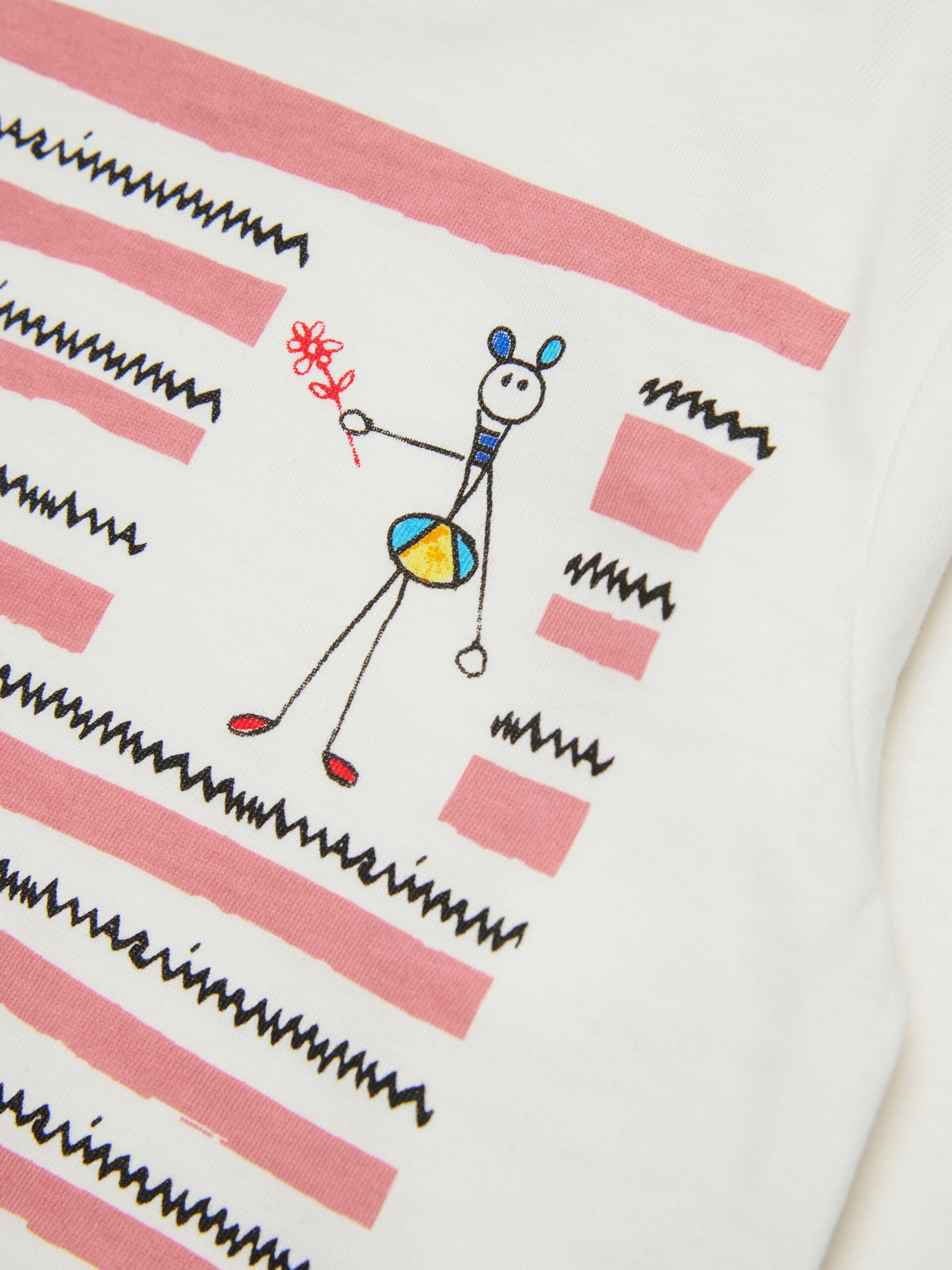 Off-white cotton long-sleeved T-shirt with Fiorellini/Stecchini print - T-shirts - Image 4