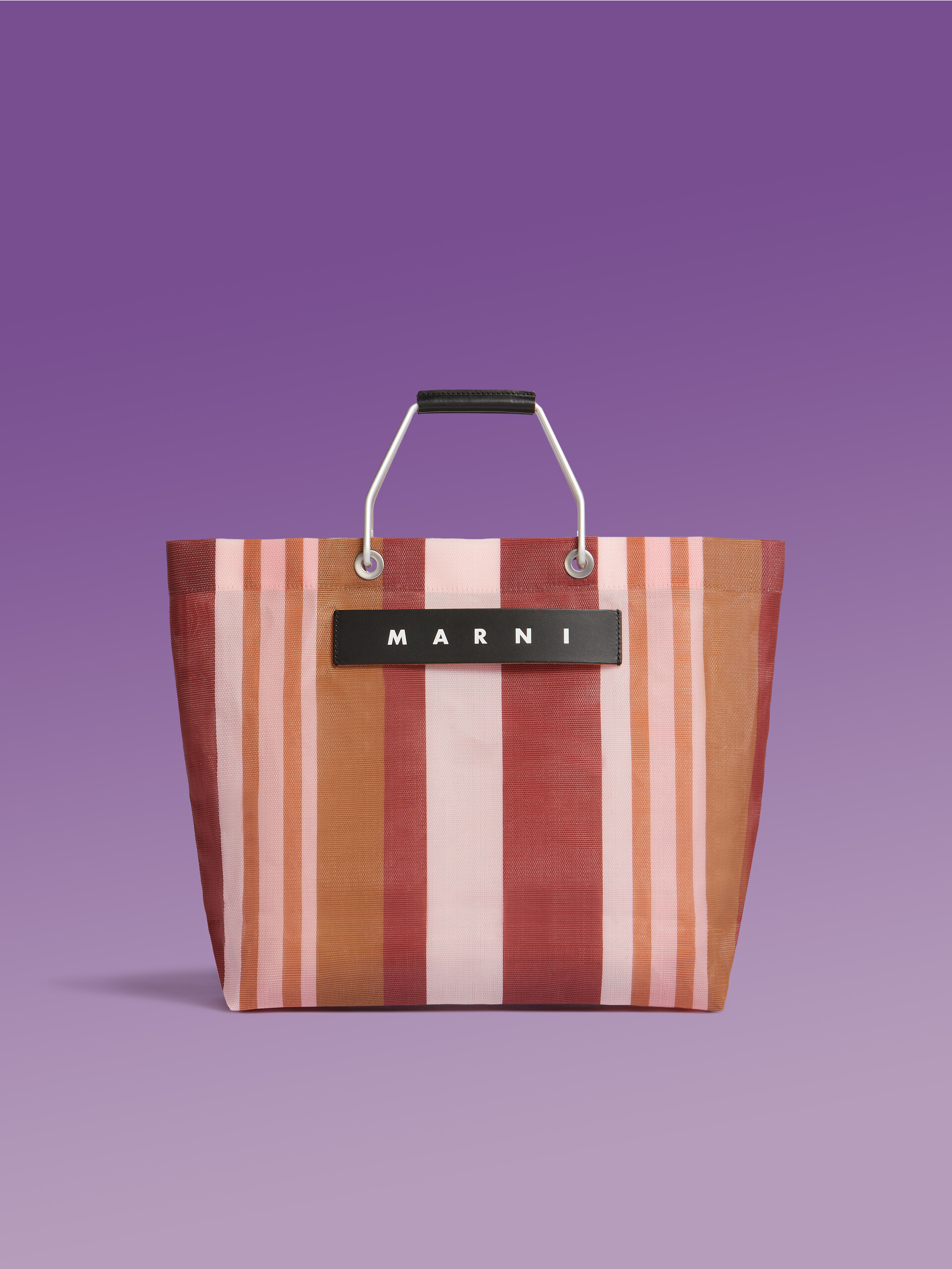 Red multicolour MARNI MARKET STRIPE bag - Shopping Bags - Image 1