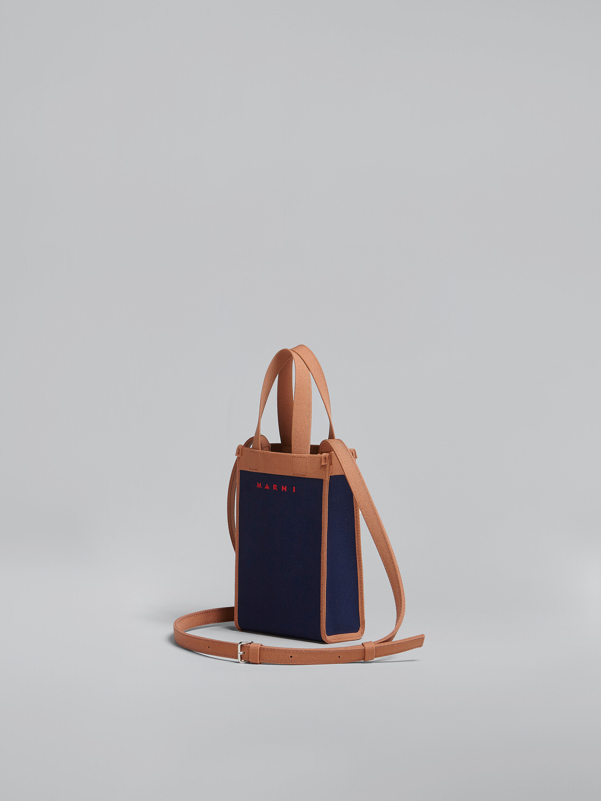 Blue and brown jacquard shoulder bag - Shoulder Bags - Image 3