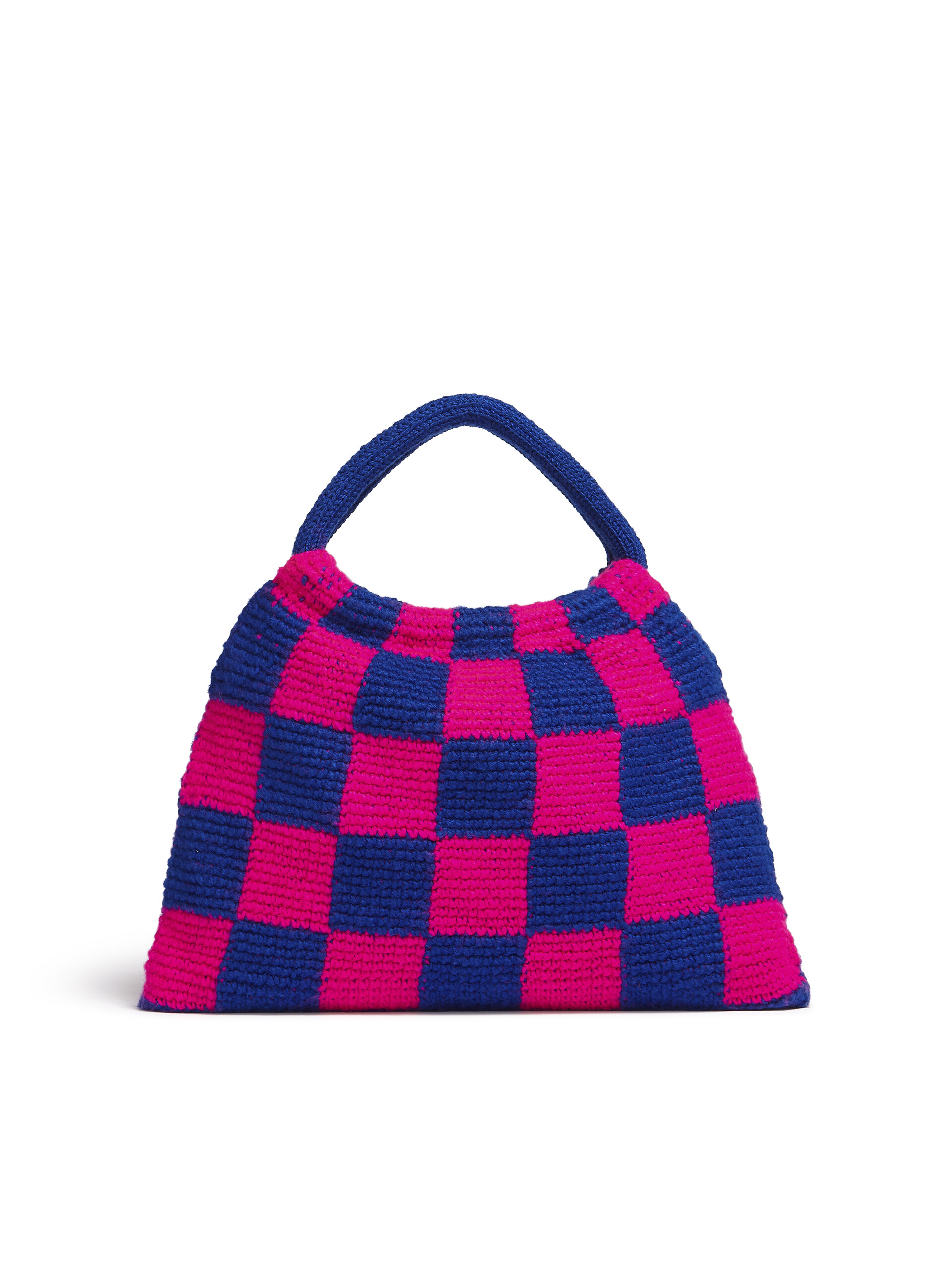 MARNI MARKET GRANNY bag in pink and blue crochet - Shopping Bags - Image 3