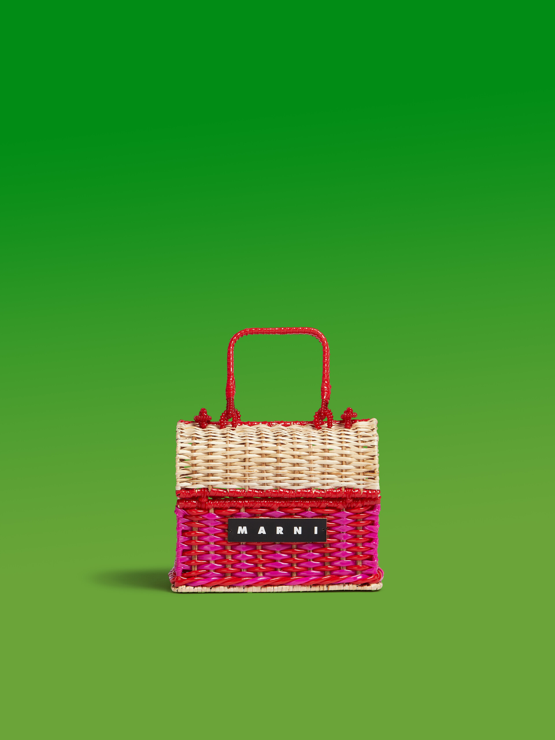 イエロー&ウィッカー MARNI MARKET LIFESTYLE BASKET - ショッピングバッグ - Image 1