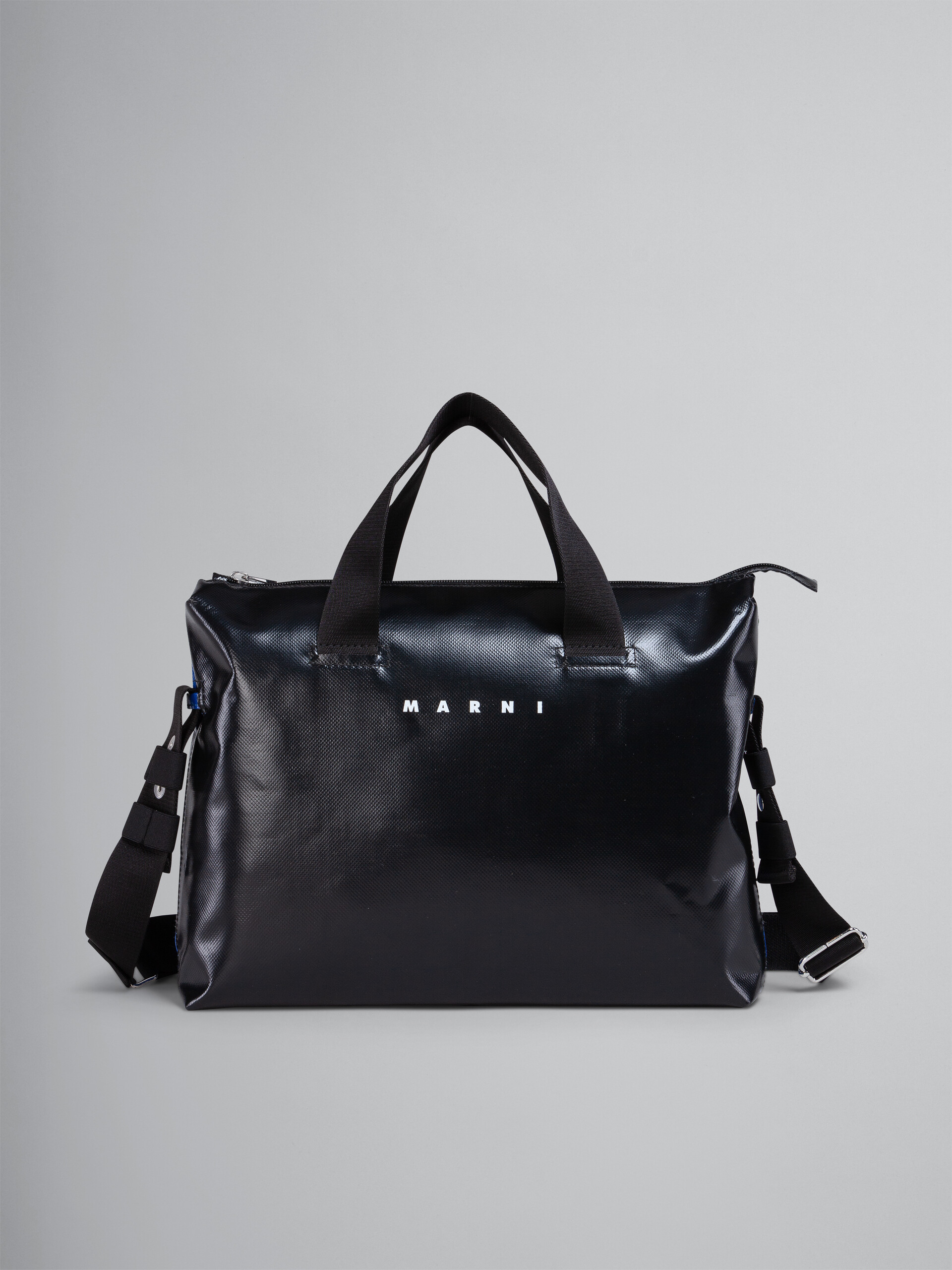 Zweifarbige, schwarze und blaue TRIBECA PVC-Tasche - Handtaschen - Image 1