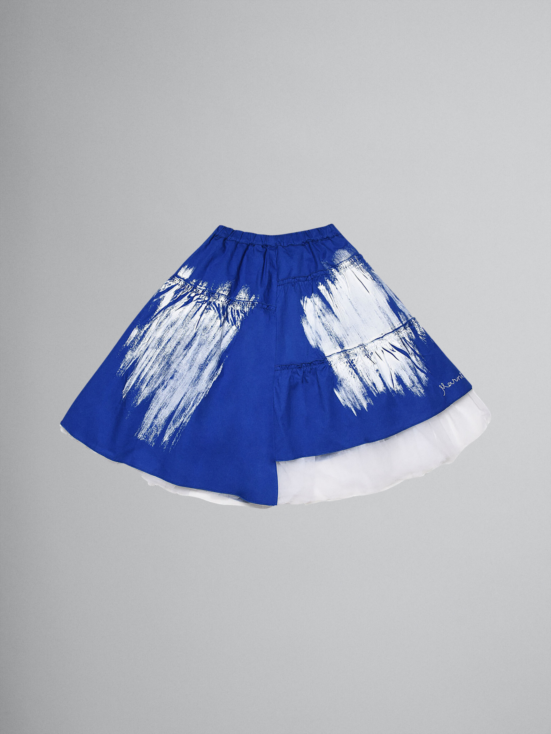 Cotton gabardine and tulle skirt - Skirts - Image 1