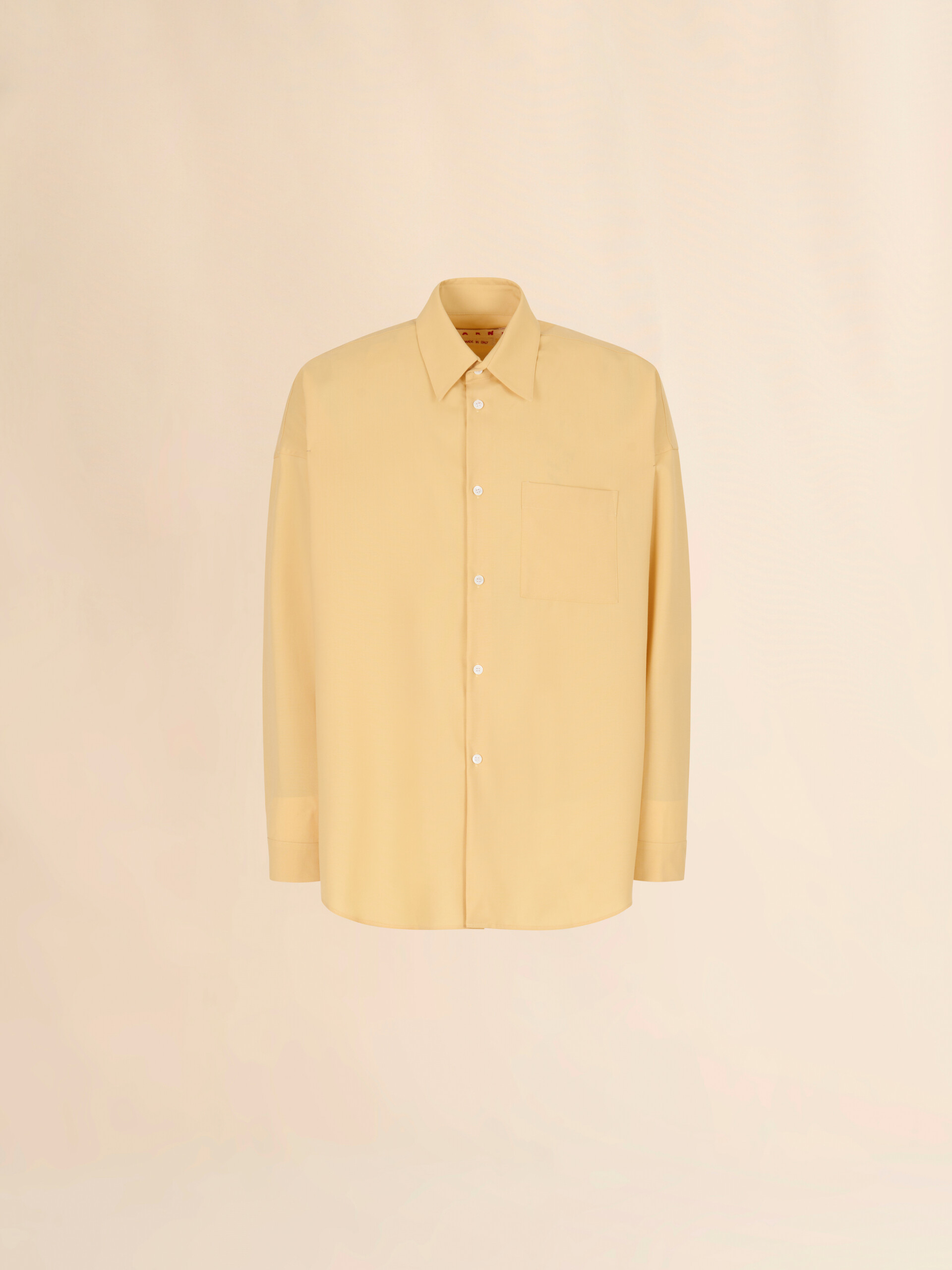 Yellow tropical wool long-sleeved shirt - Shirts - Image 1