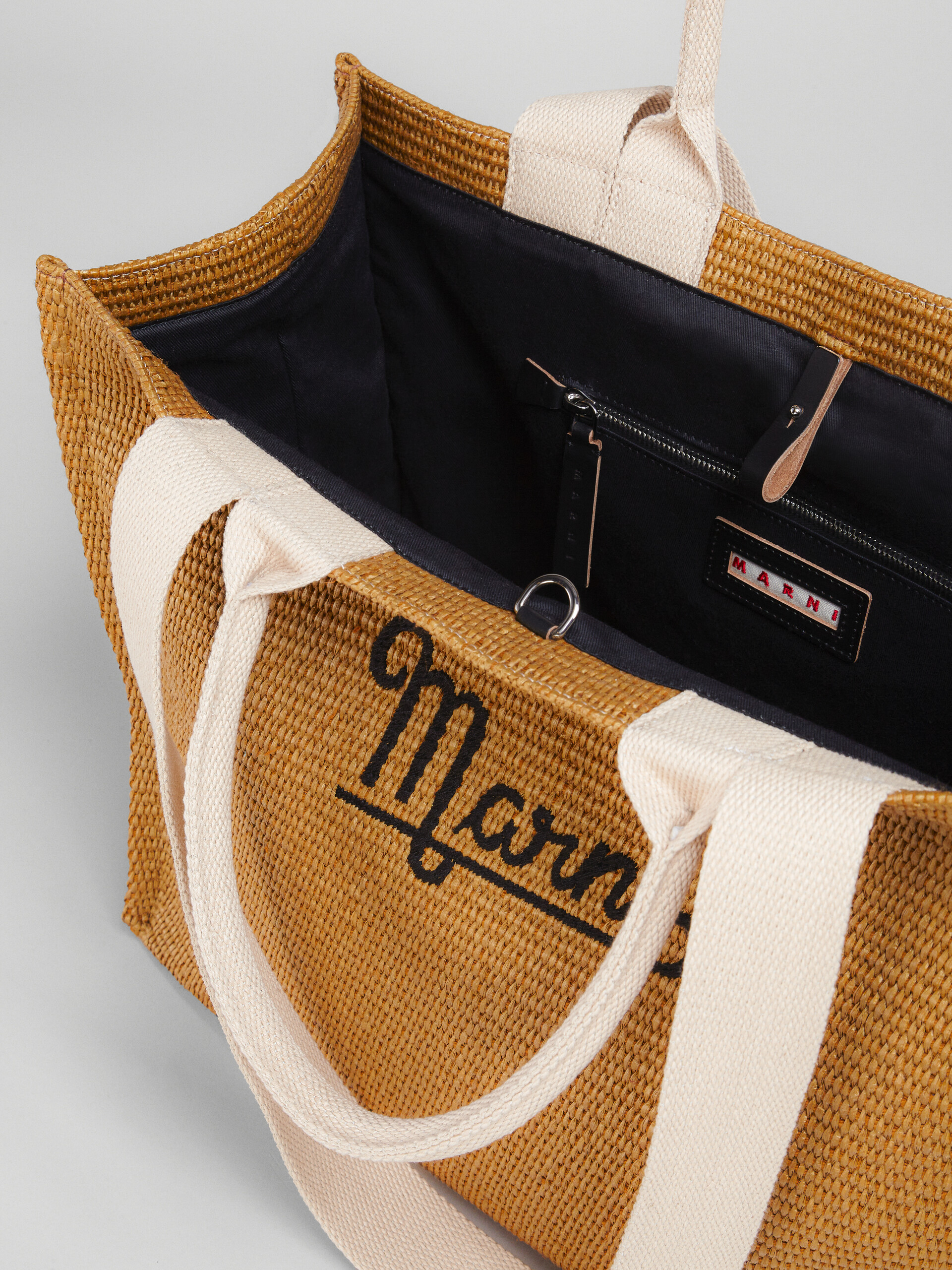 Embroidered logo raffia SUMMER shopping bag - Shopping Bags - Image 3