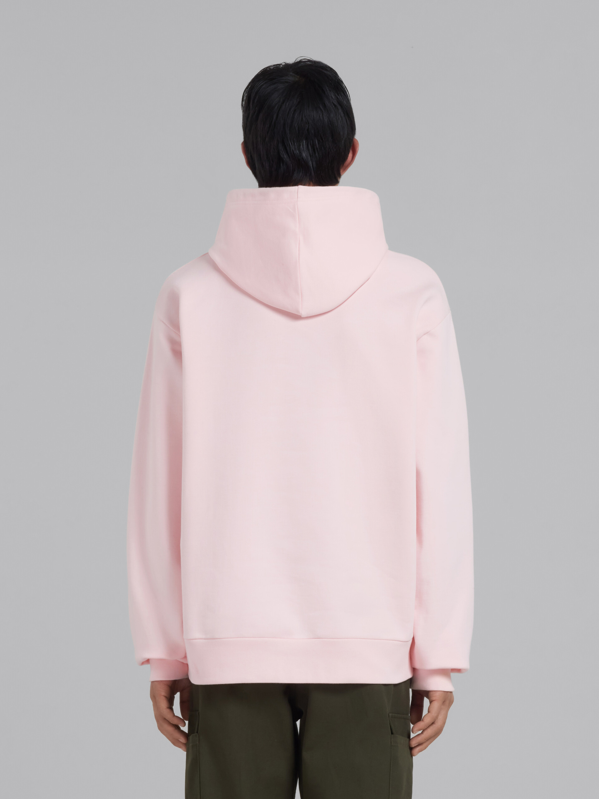 Pink bio cotton hoodie with Marni print - Sweaters - Image 3