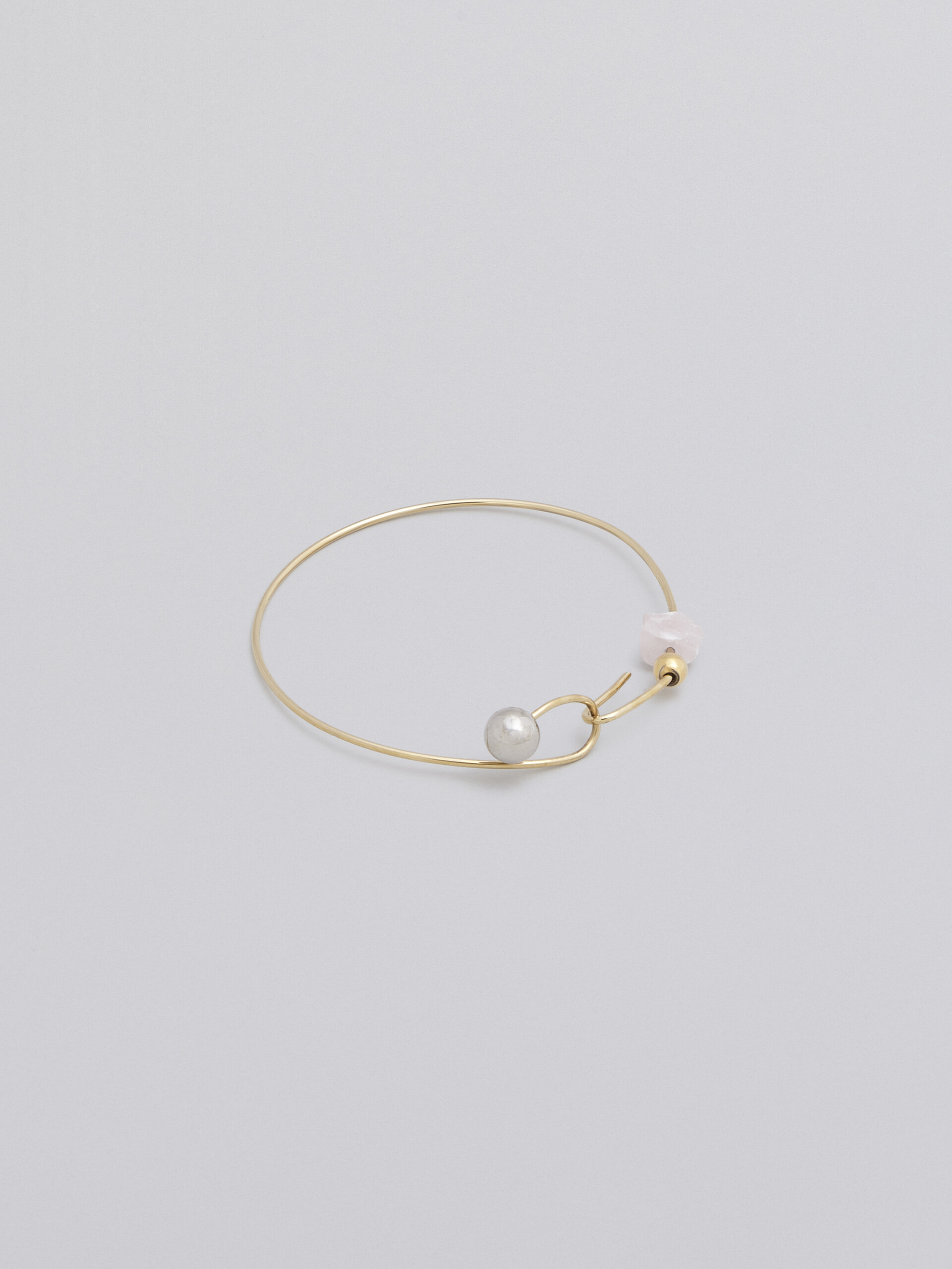 Gold-tone brass TEARS bracelet with quartz and metal sphere - Bracelets - Image 1