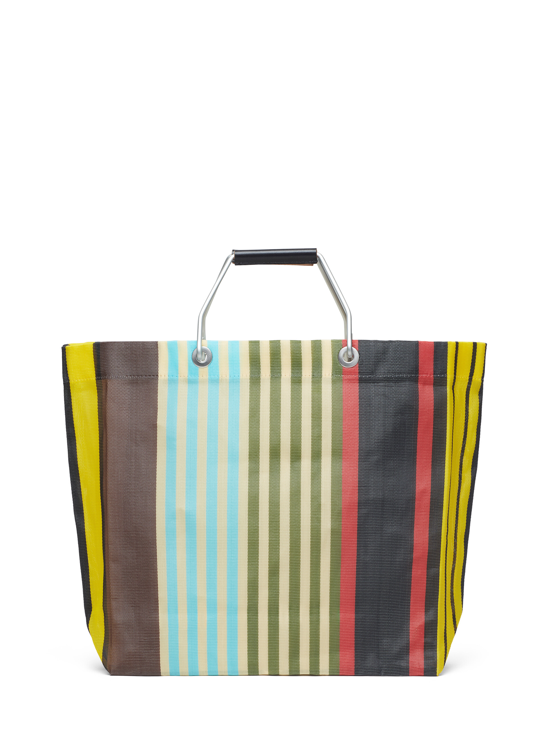 マルニ　MARNI　トートバッグ　マルチカラー　ストライプ　ボーダー　アルミ マルニ MARNI トートバッグ マルチカラー ストライプ ボーダー