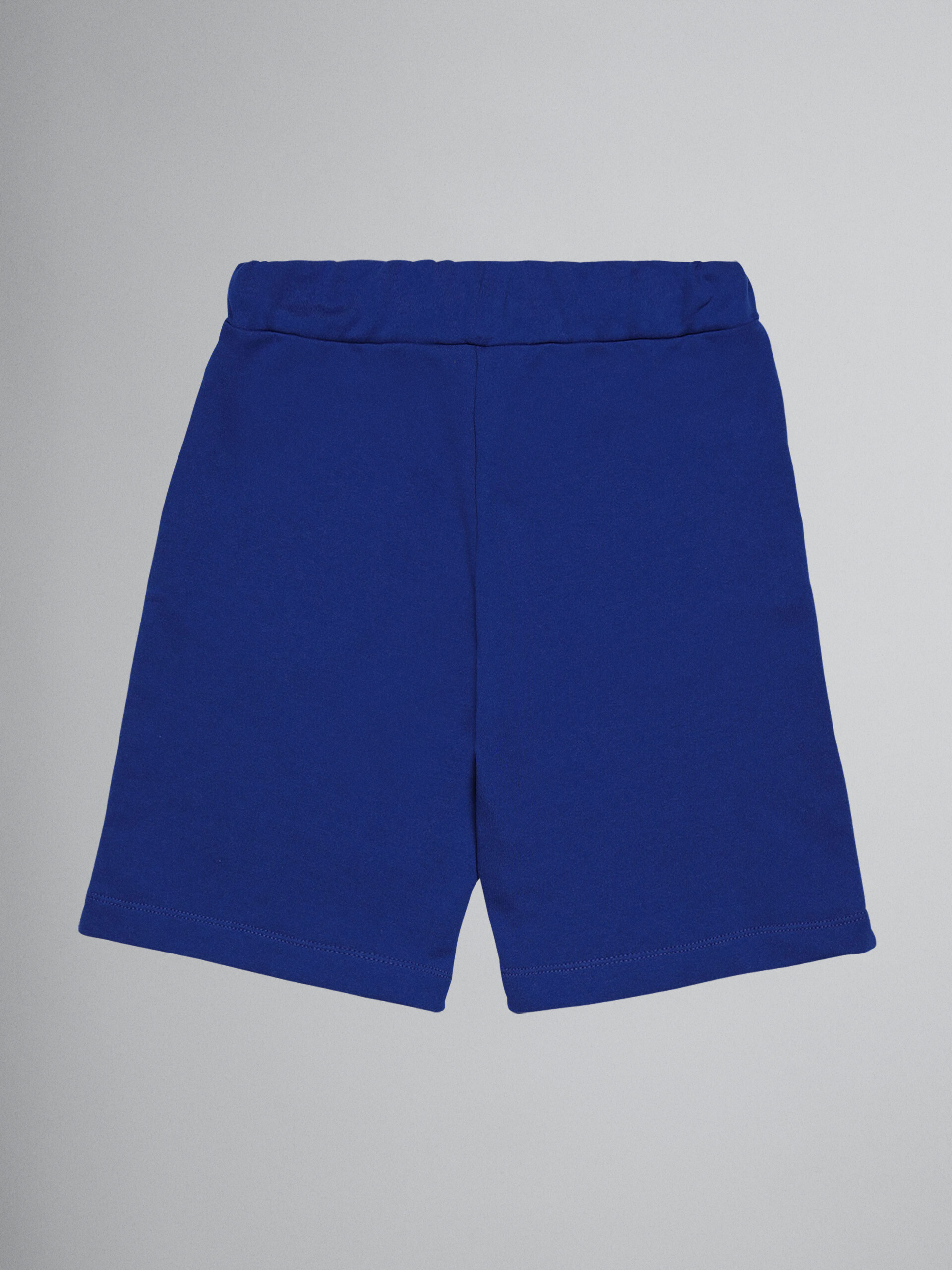 Blue maxi logo sweatshirt cotton short track pants - Pants - Image 2