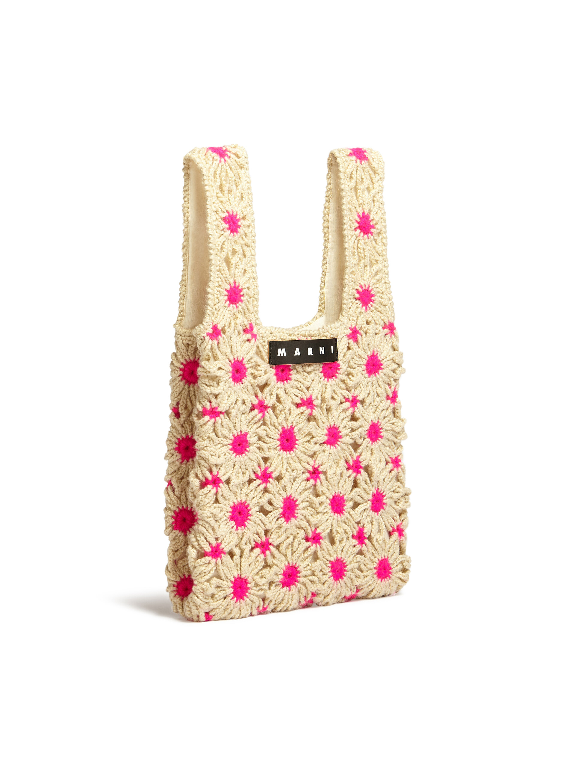 MARNI MARKET FISH bag in pink crochet