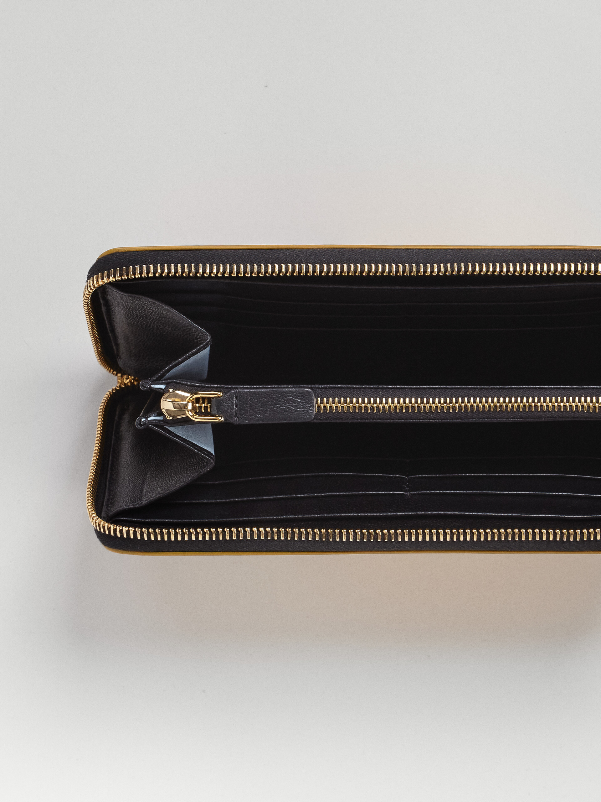 Gold metallic nappa leather zip-around wallet - Wallets - Image 4