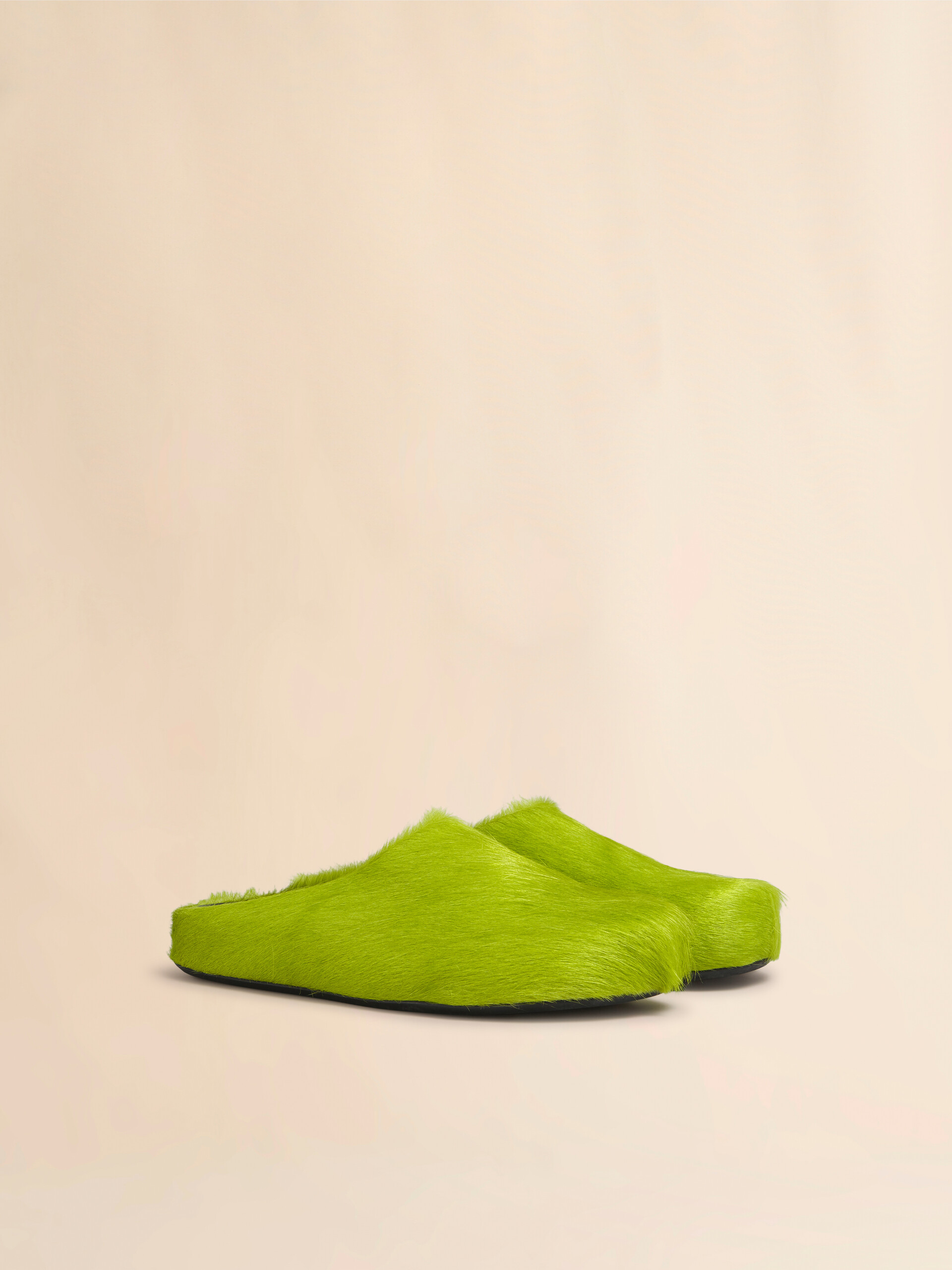 Blue long-hair calfskin Fussbett sabot - Clogs - Image 2