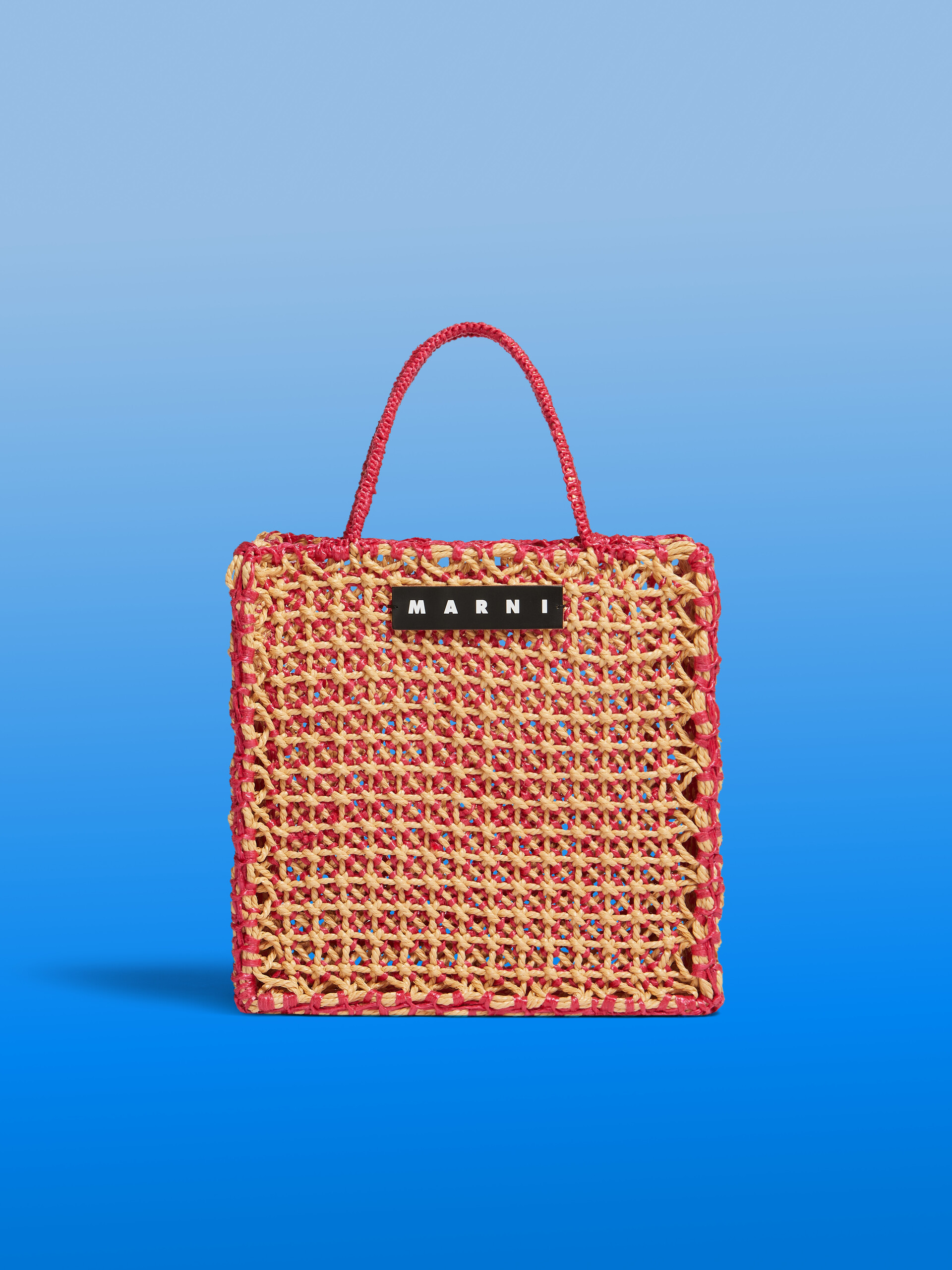 MARNI MARKET MINI JURTA bag in red yellow and green crochet - Shopping Bags - Image 1
