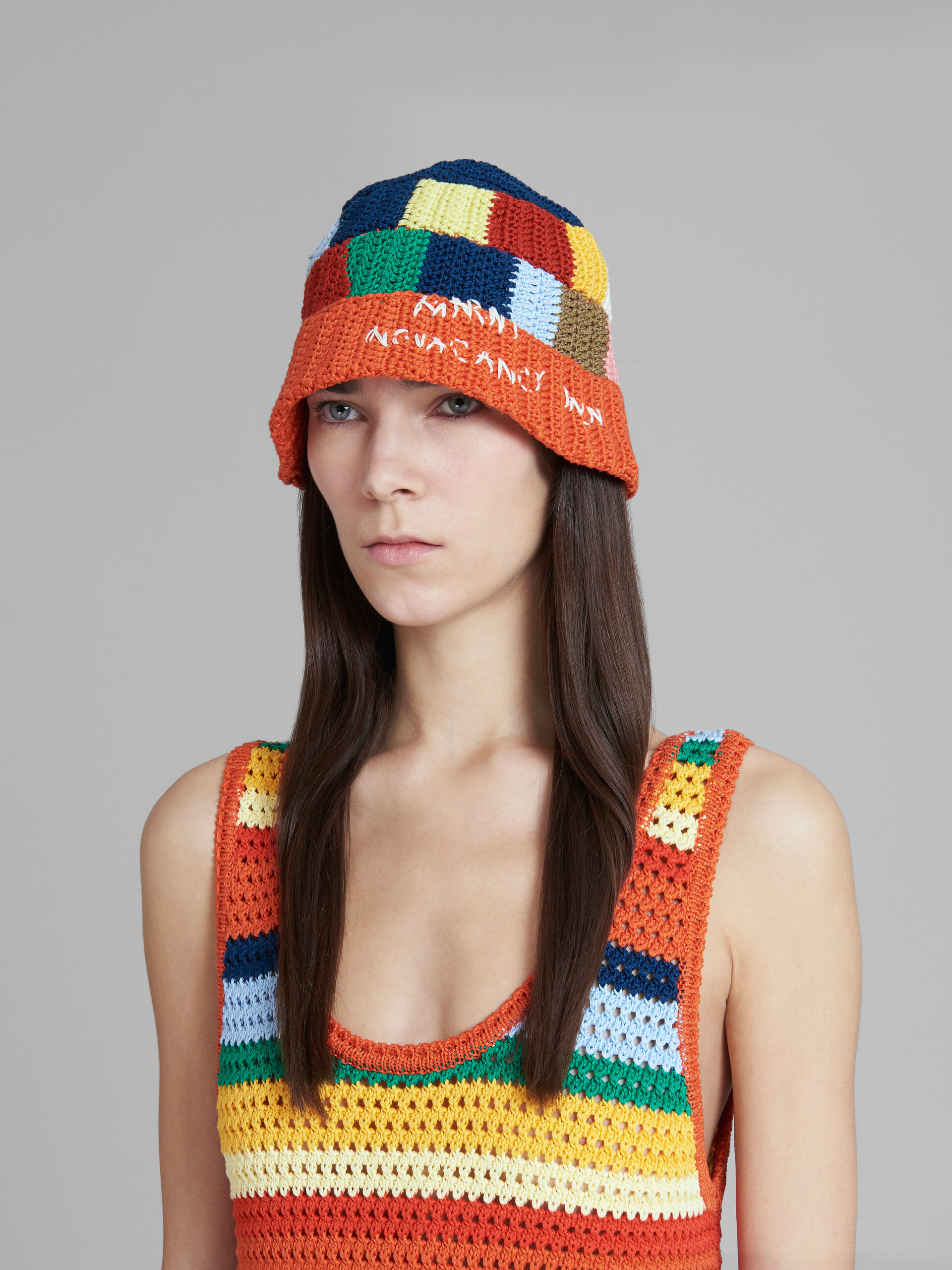 Marni x No Vacancy Inn - Multicolour cotton-knit bucket hat - Hats - Image 2
