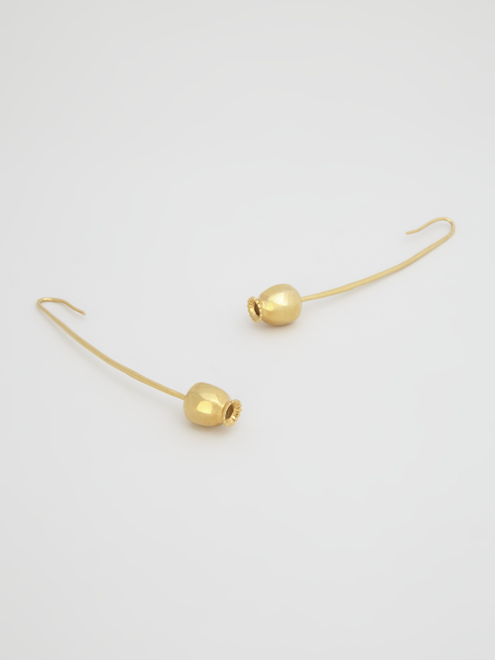Brass FLORA poppy earrings - Earrings - Image 4