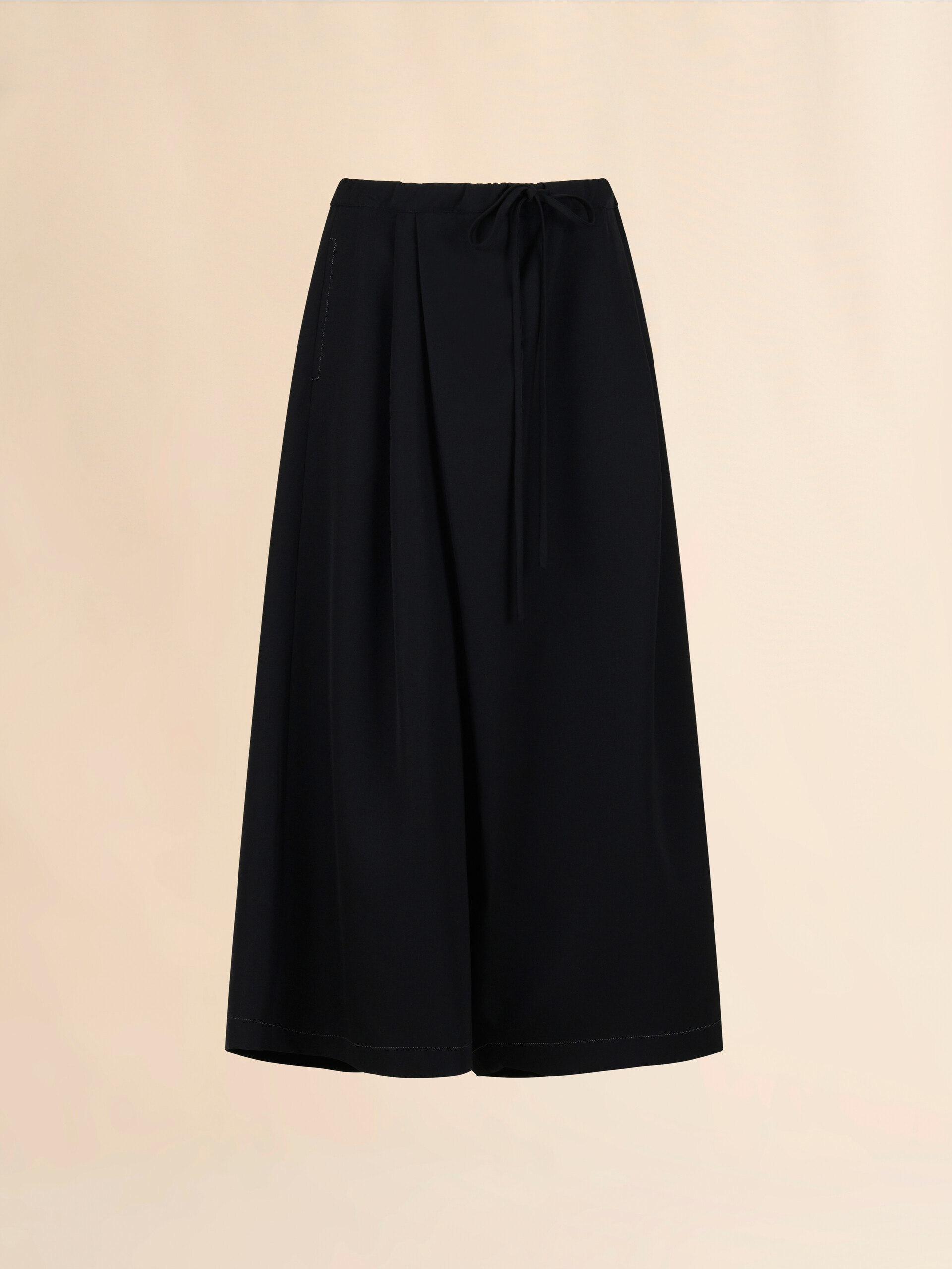 Pantaloni oversize in lana nera - Pantaloni - Image 1