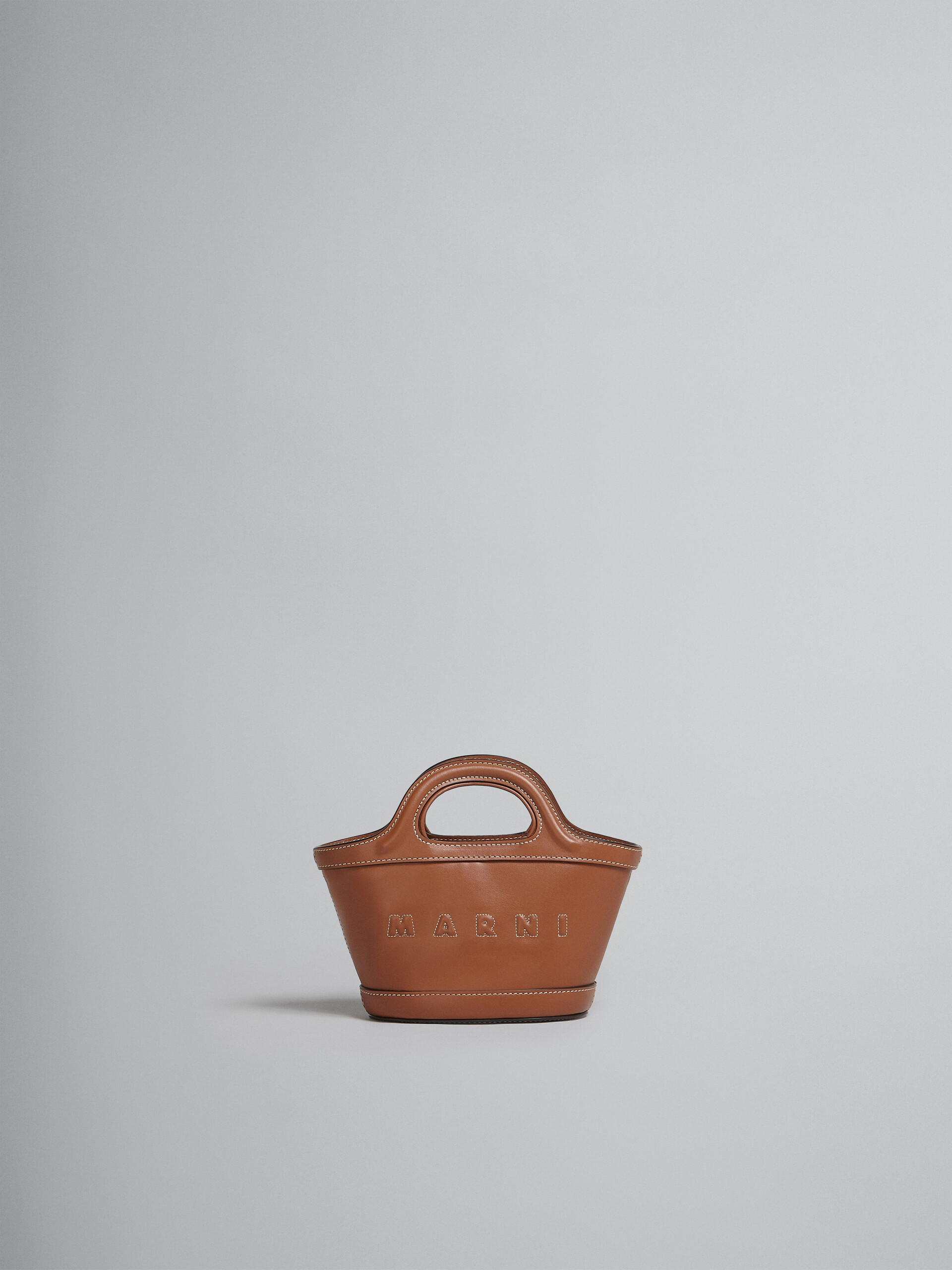 Tropicalia Micro Bag in brown leather - Handbags - Image 1