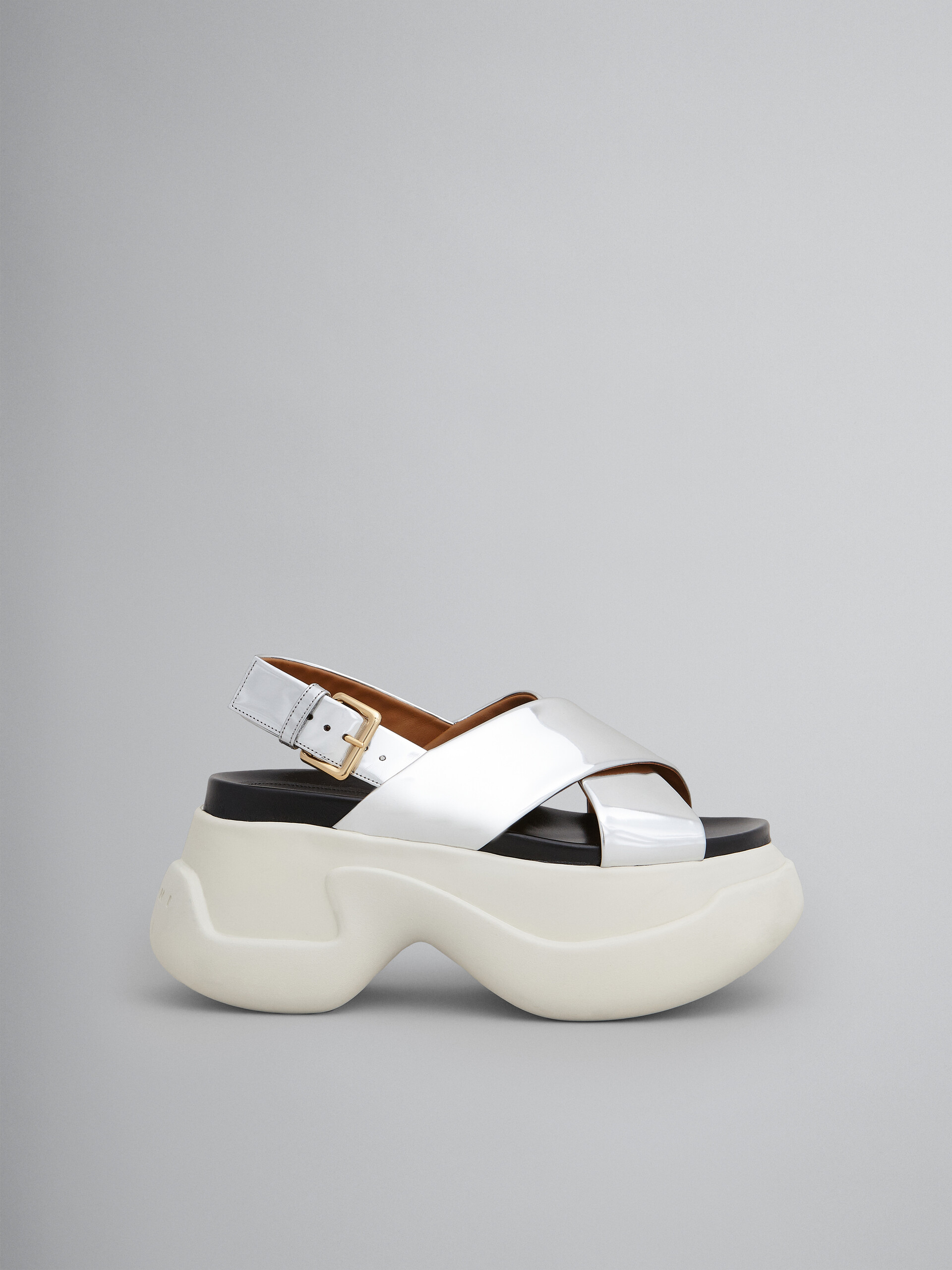 Silver mirrored leather Fussbett - Sandals - Image 1