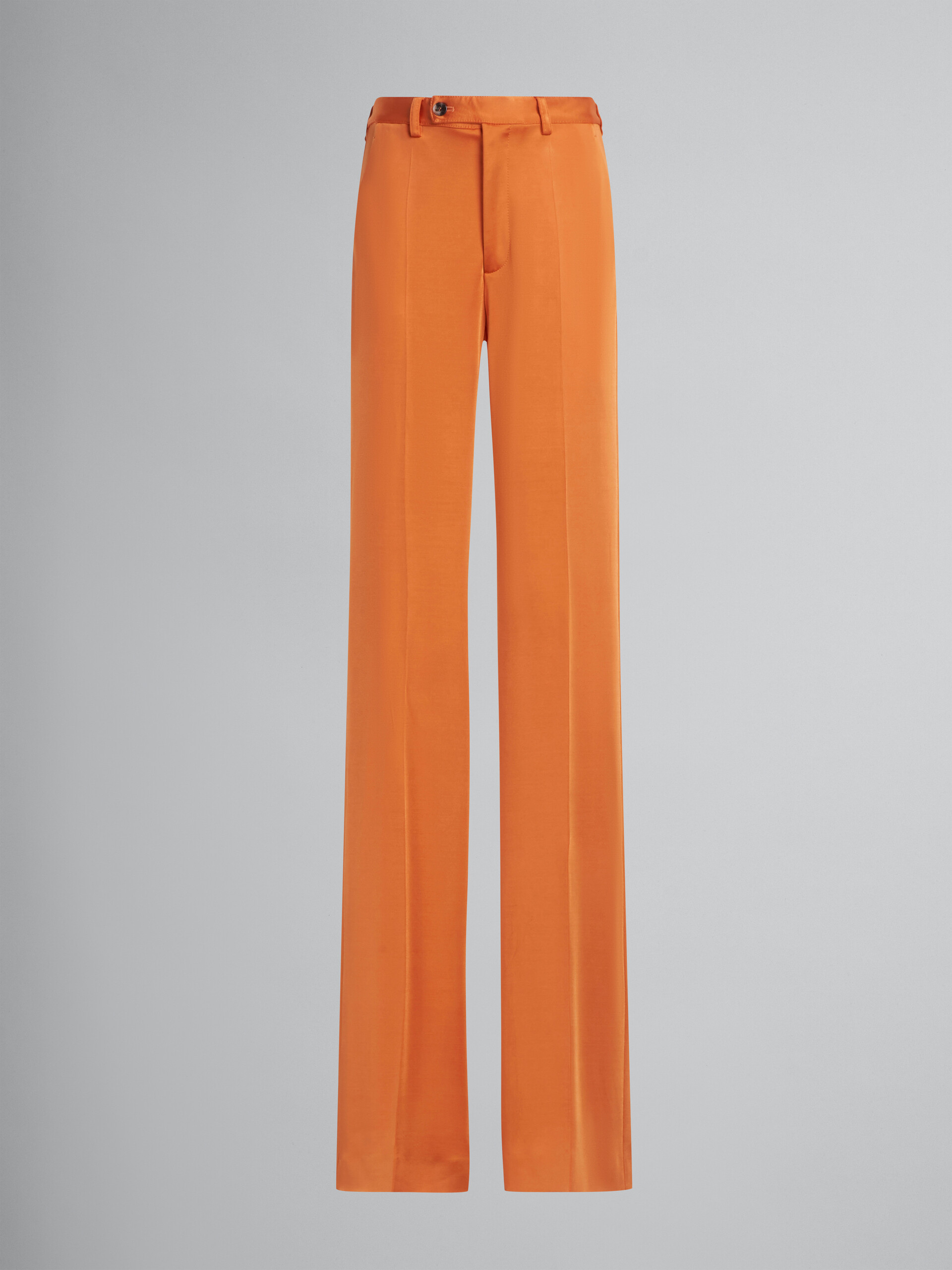 Orange stretch jersey trousers - Pants - Image 1