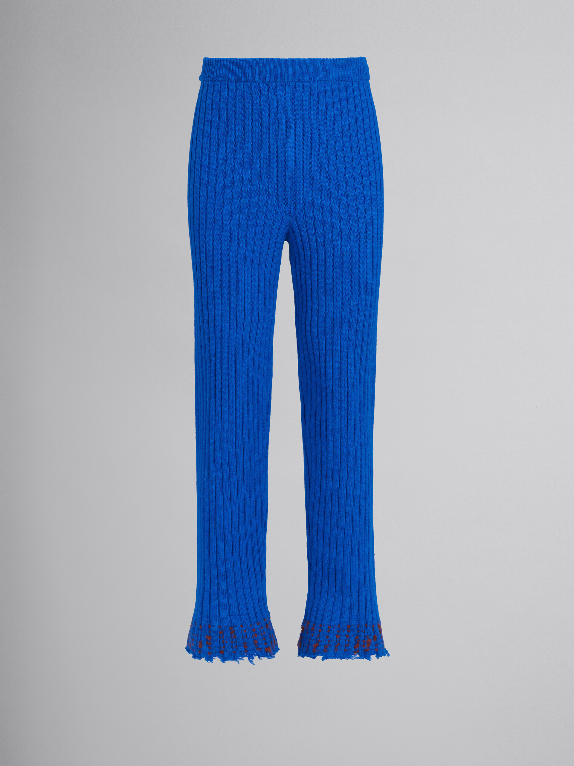 ブルー ウールニット製セーター