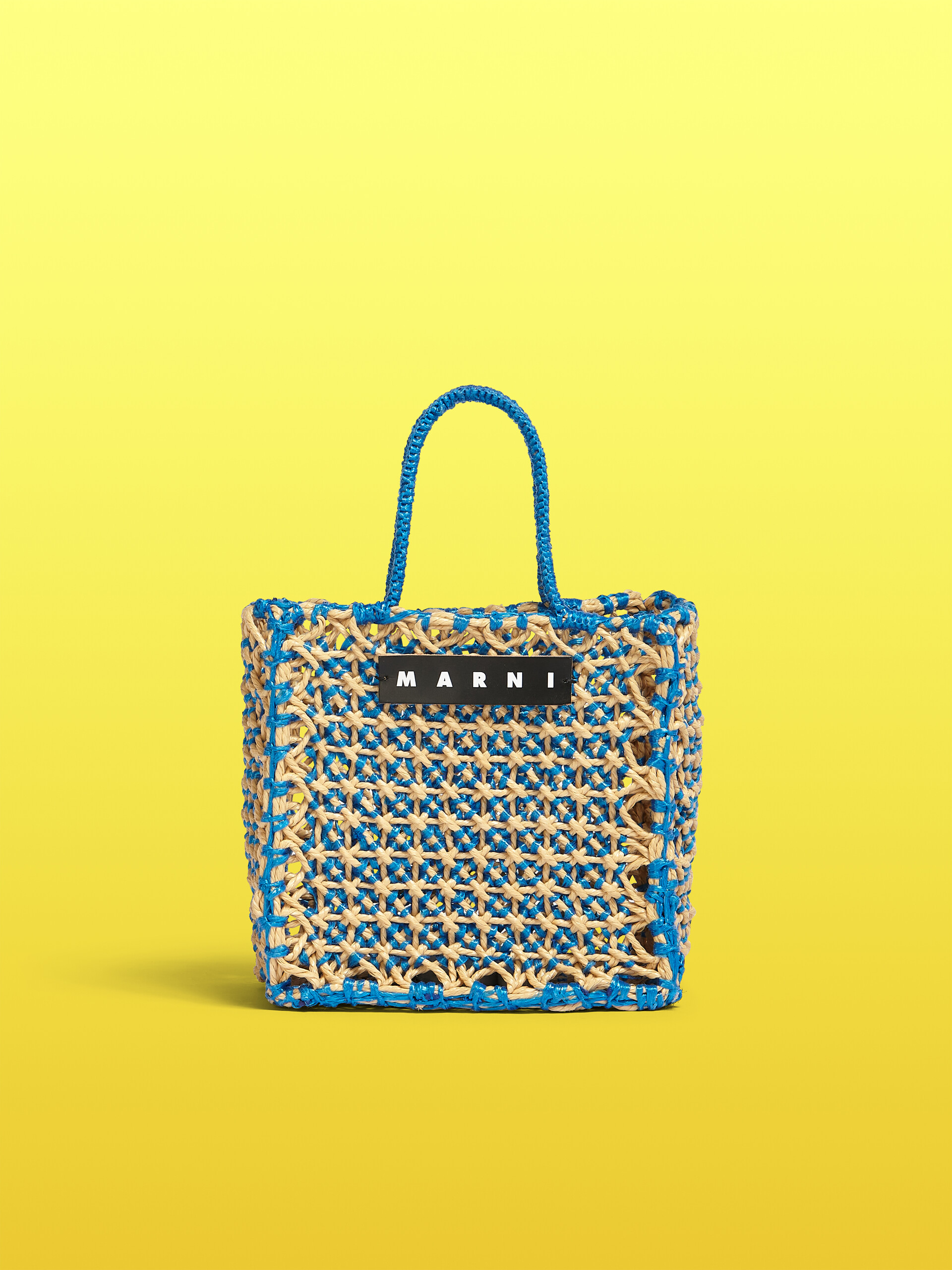 MARNI MARKET small bag in pale blue and beige crochet - Bags - Image 1