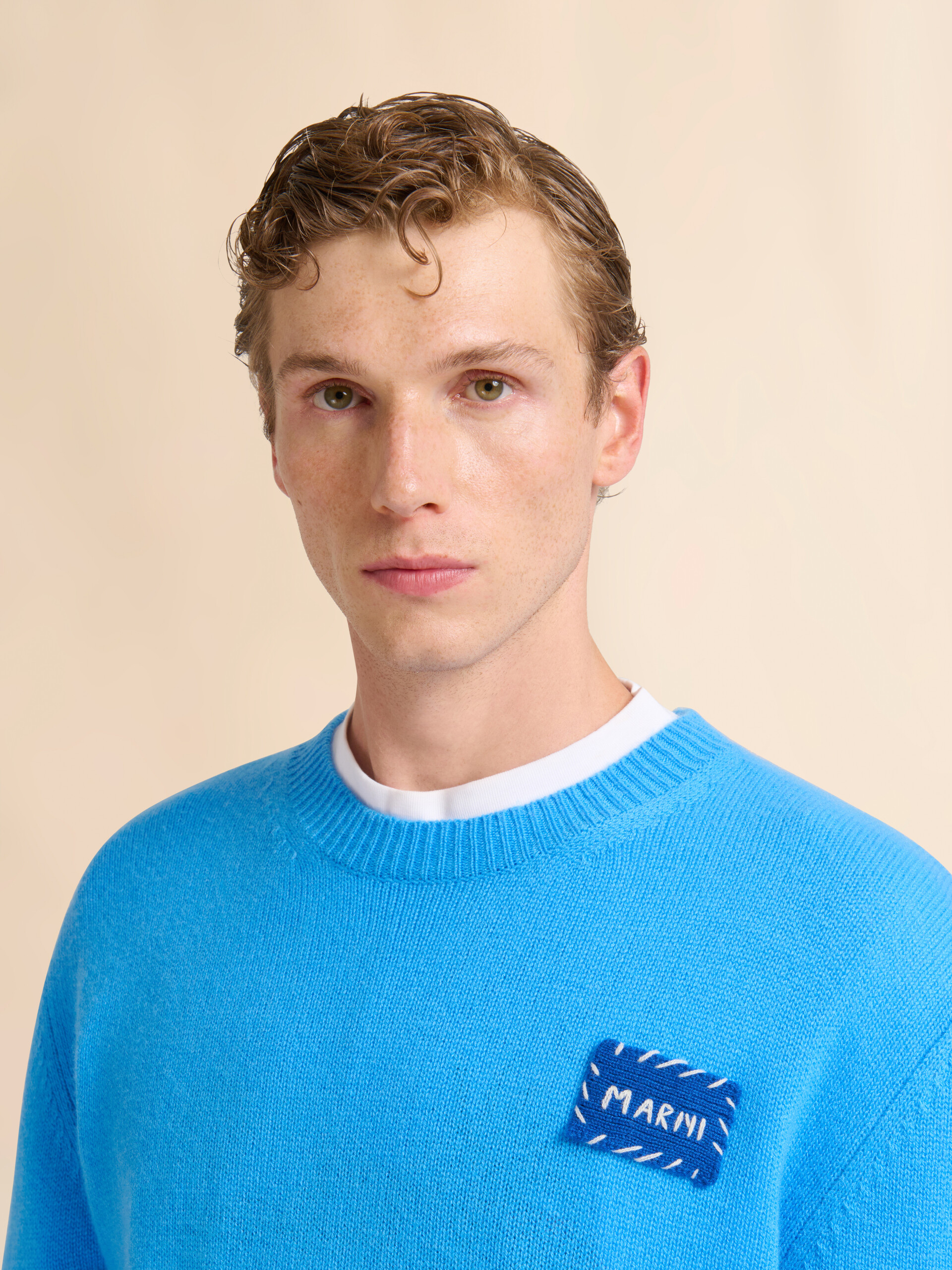 Blue cashmere jumper with Marni patch - Pullovers - Image 4