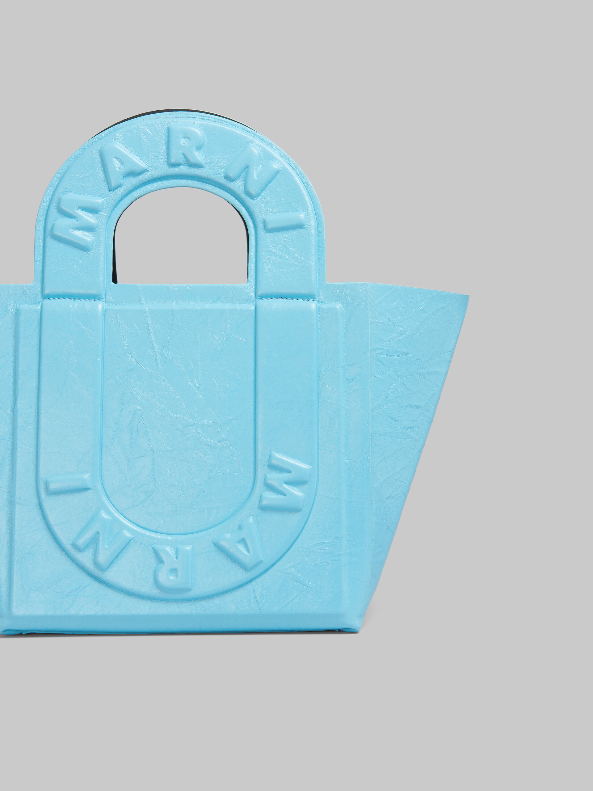 Turquoise leather Sweedy small tote bag - Shopping Bags - Image 4
