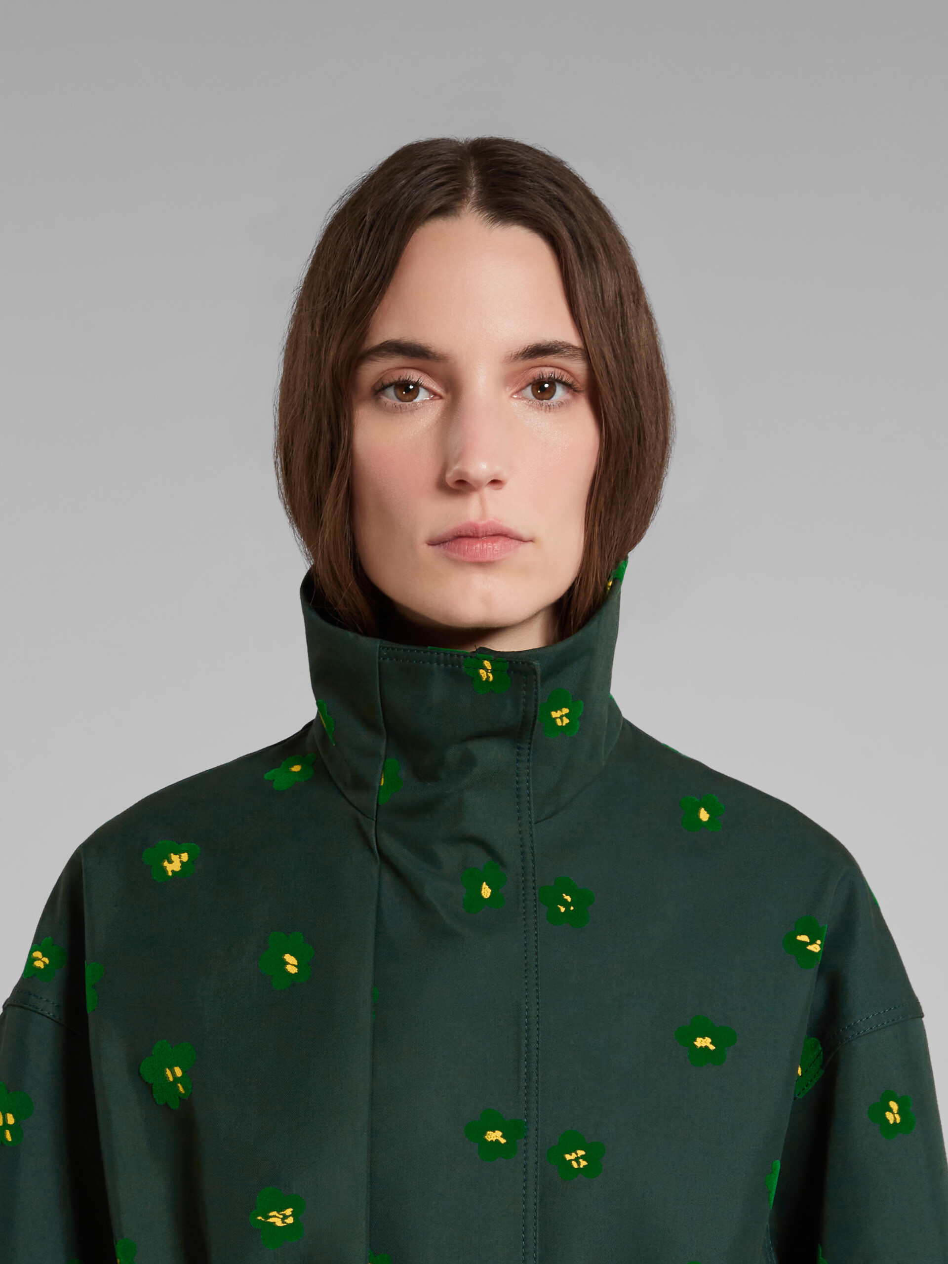 Green jacket with Draft Flower print Marni