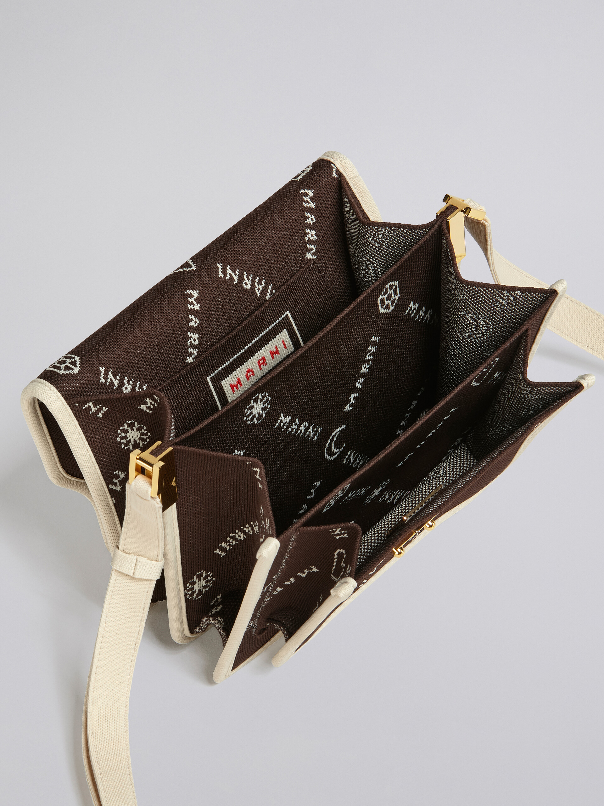 TRUNK SOFT medium bag in brown Marnigram jacquard - Shoulder Bags - Image 4
