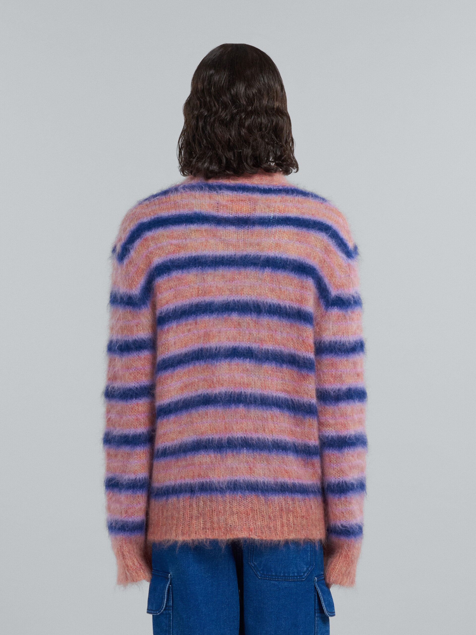 Pink striped mohair cardigan - Pullovers - Image 3
