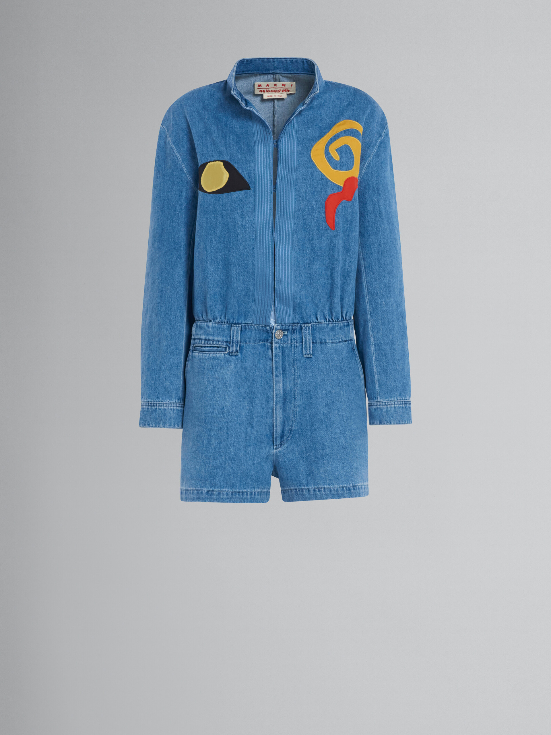 Marni x No Vacancy Inn - Blue chambray jumpsuit with embroidery - Overalls - Image 1